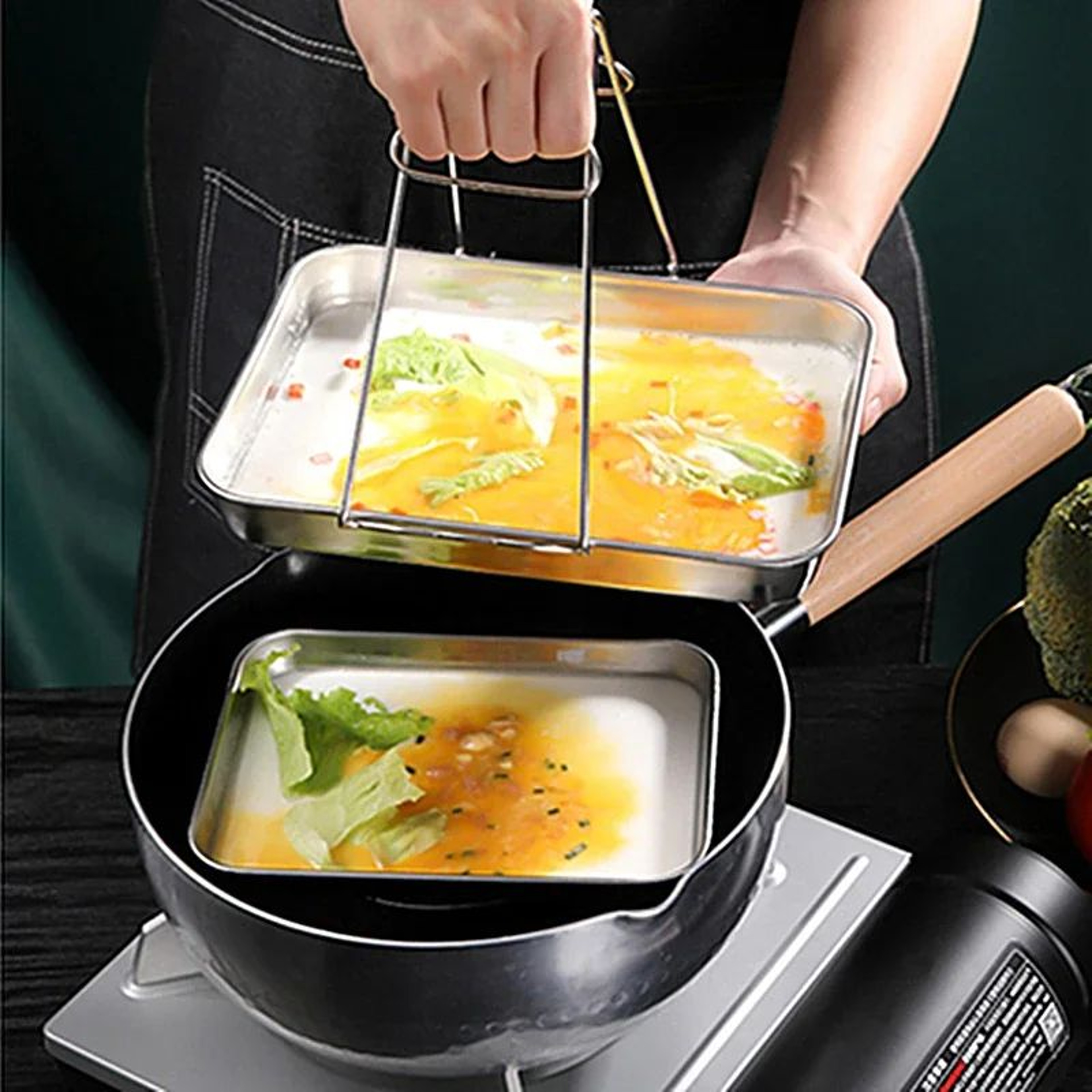 Stainless Steel Rectangular Food Serving Tray For Kitchen Storage Dining And Buffet 4