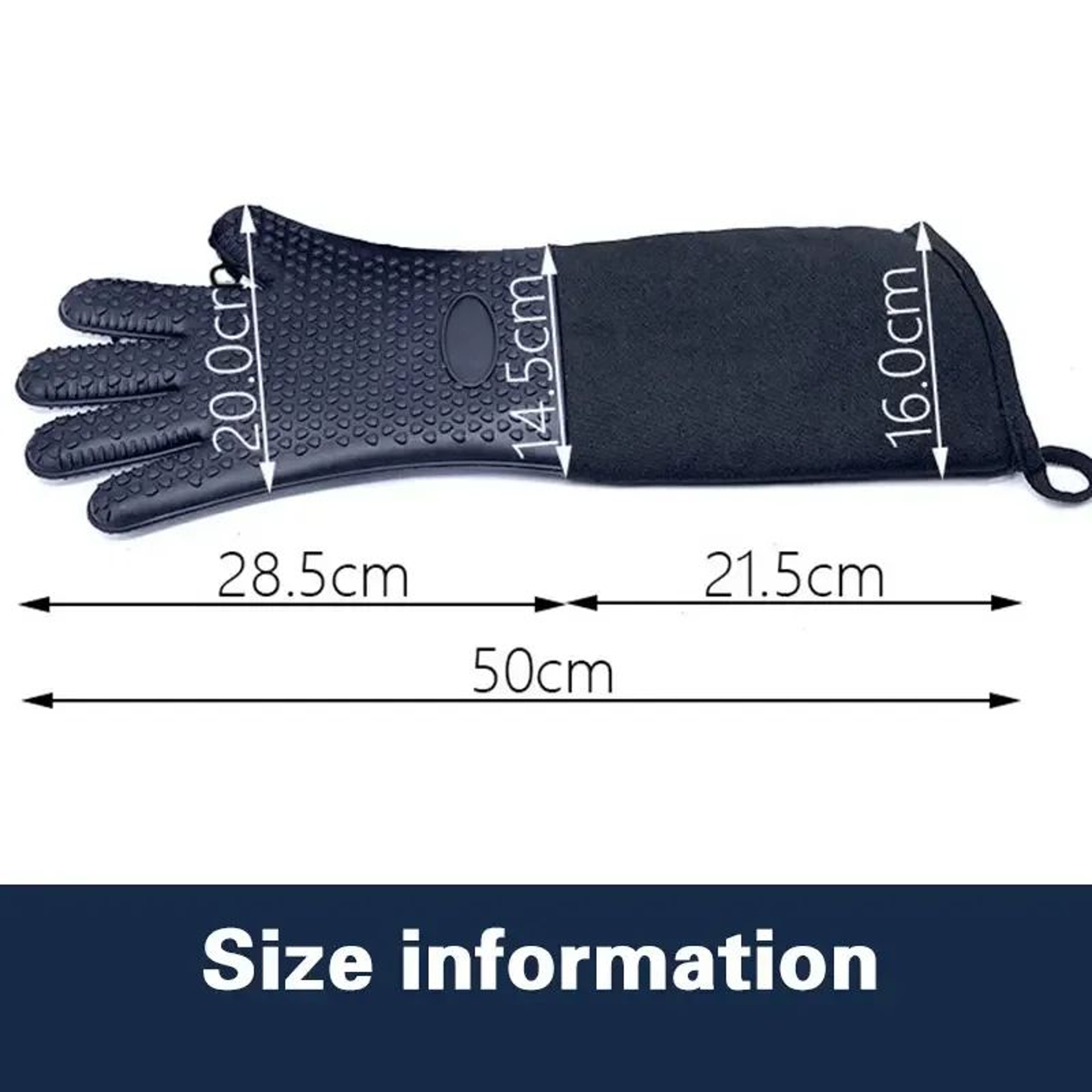Extra Long Silicone Oven Mitts with Quilted Liner for Baking and Grilling – view 9