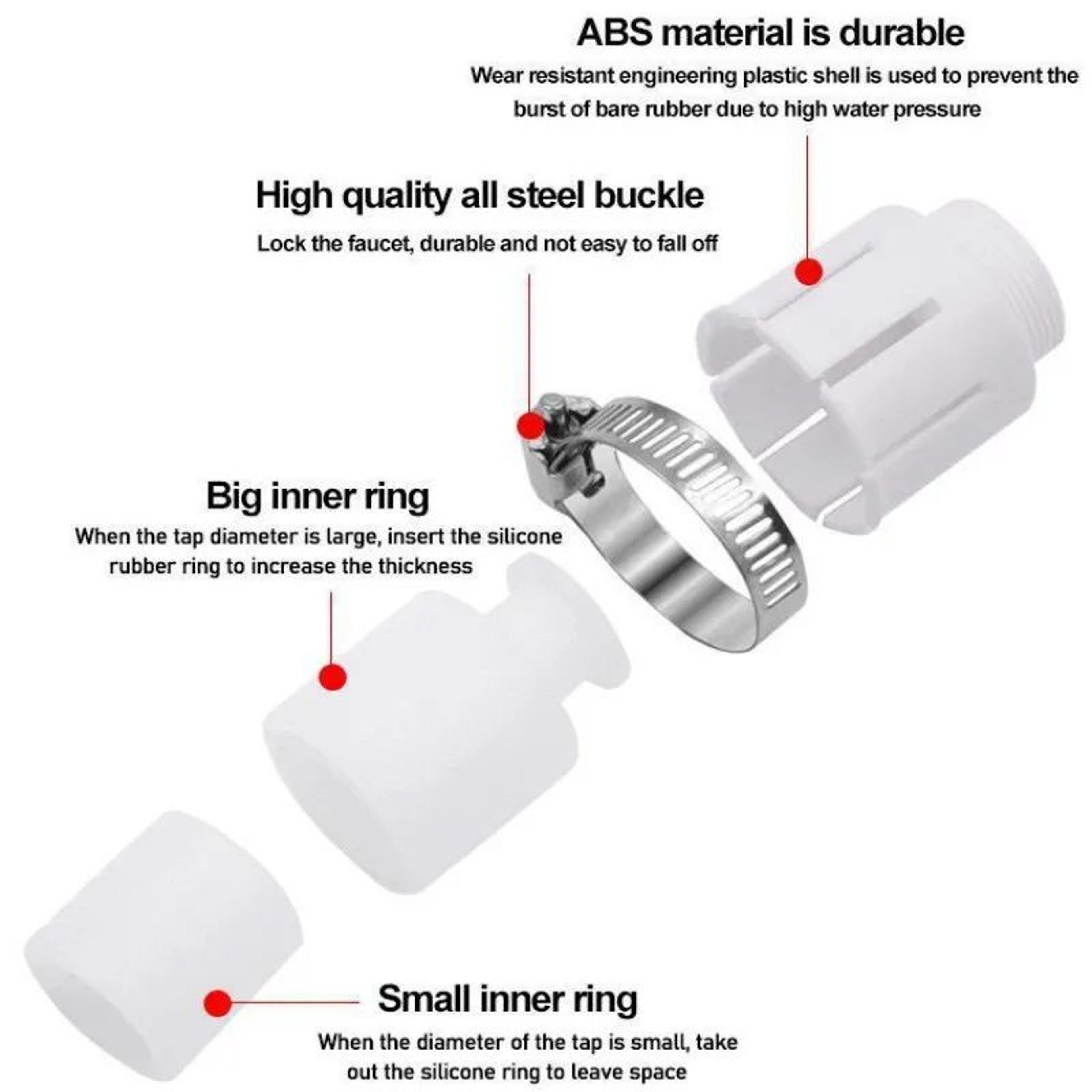 Universal Rotatable Faucet Adapter AntiSplash Sink Faucet Extender 1523mm 5