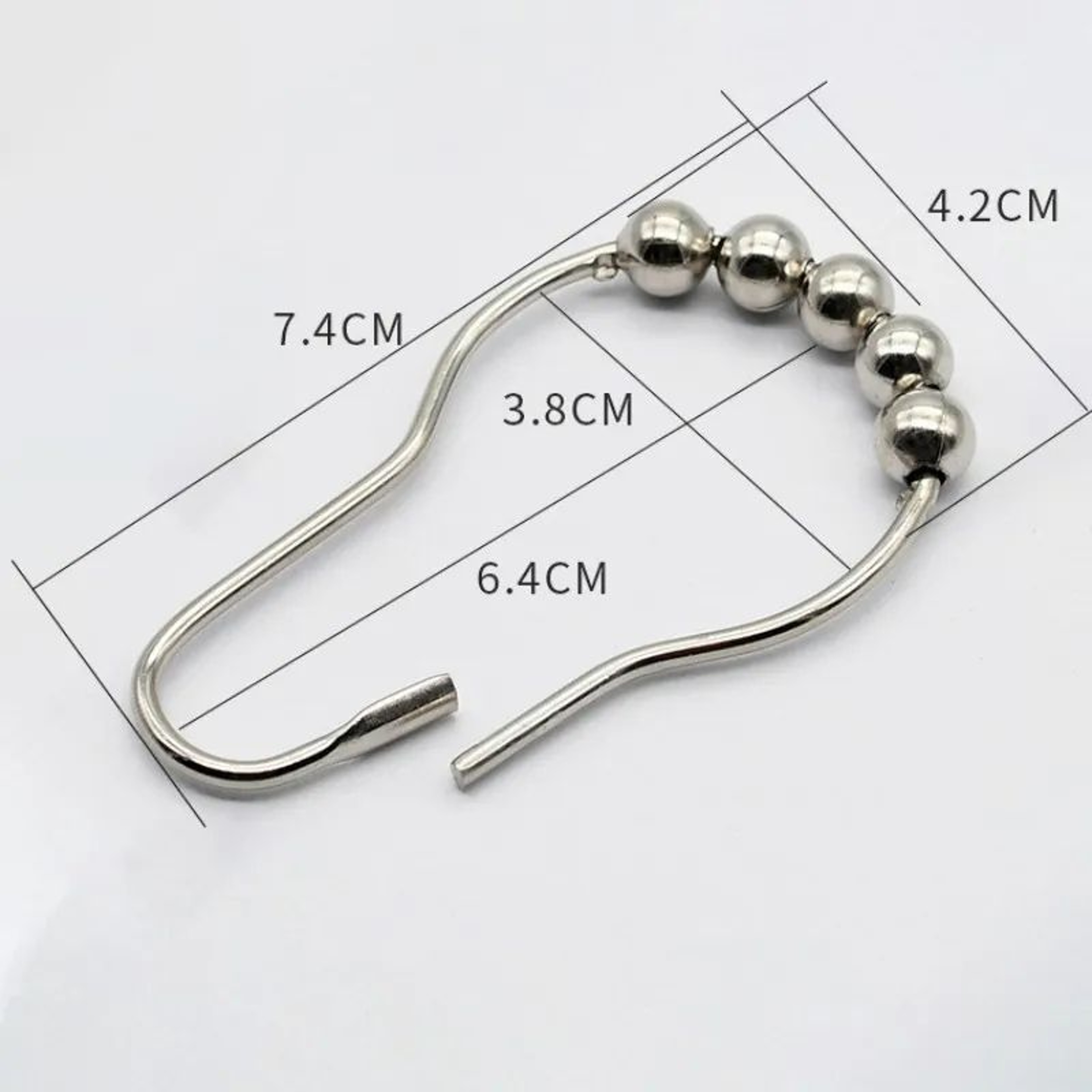 12PCS Rustproof Rollerball Shower Curtain Rings With 5 Rollers 4