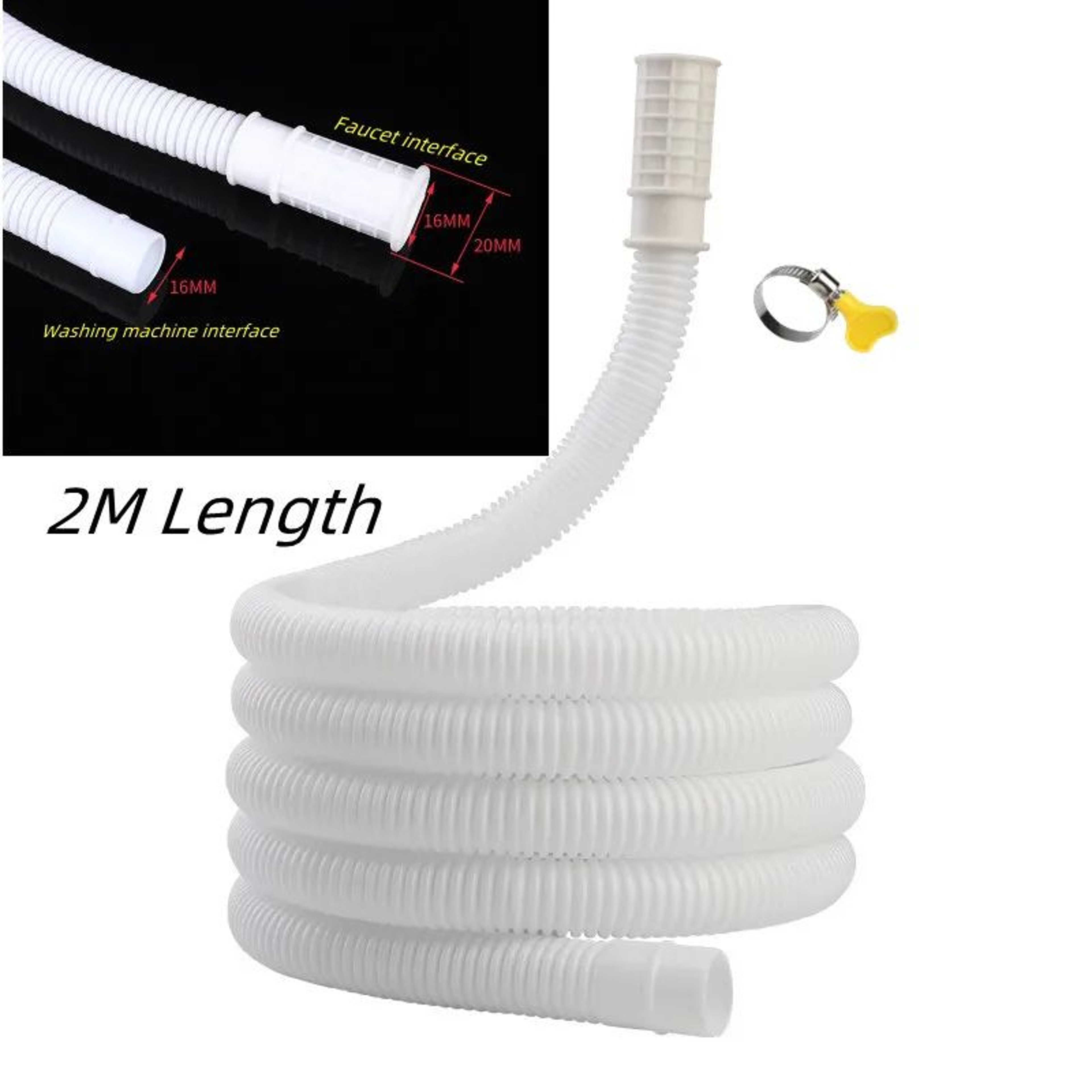 Universal 14M Washing Machine Drain Hose Flexible Drain Pipe Extension 8