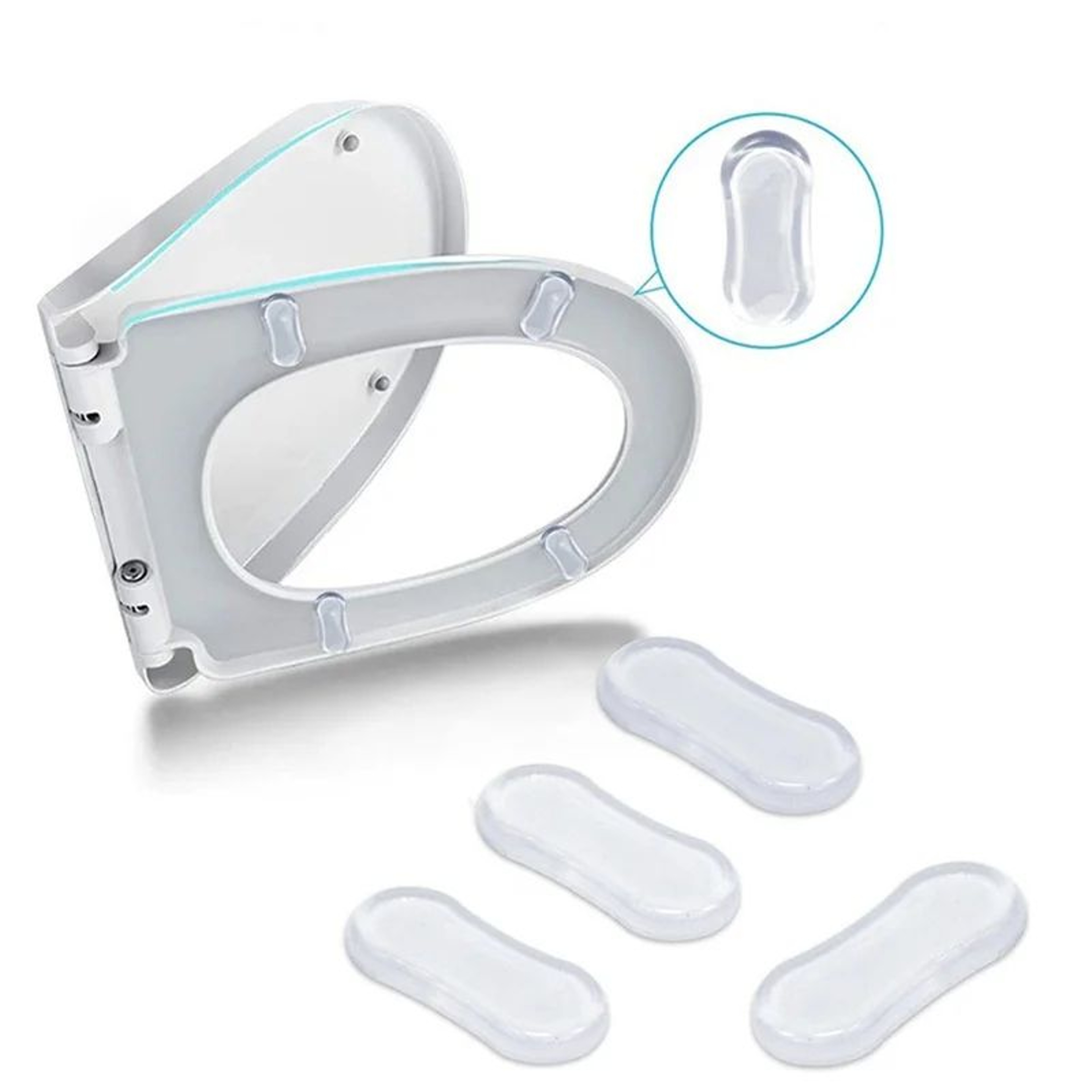 4PCS SelfAdhesive Toilet Seat Bumpers AntiSlip Cushion Pads 0