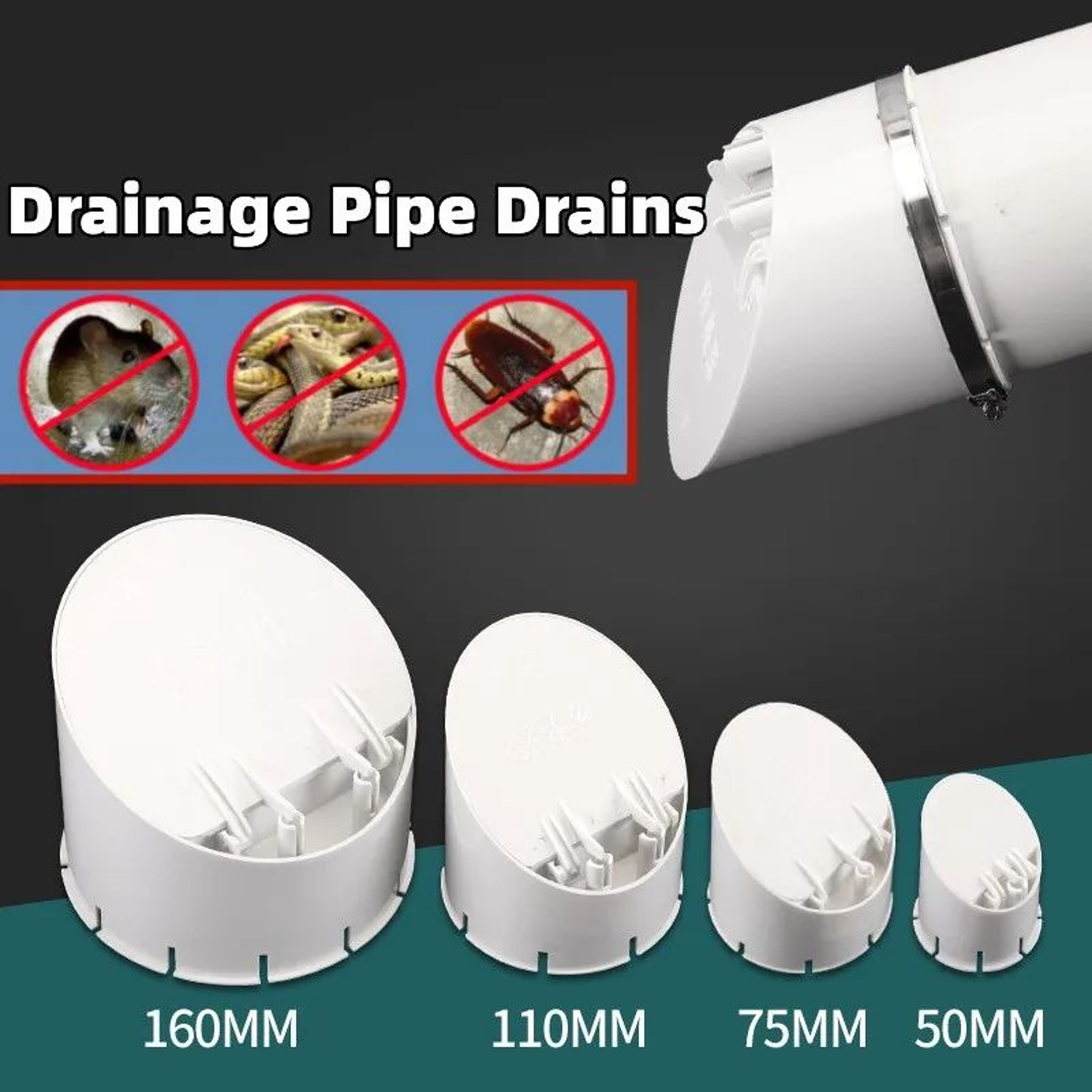 Automatic AntiOdor Drain Pipe Cover With Backflow And Insect Protection 4