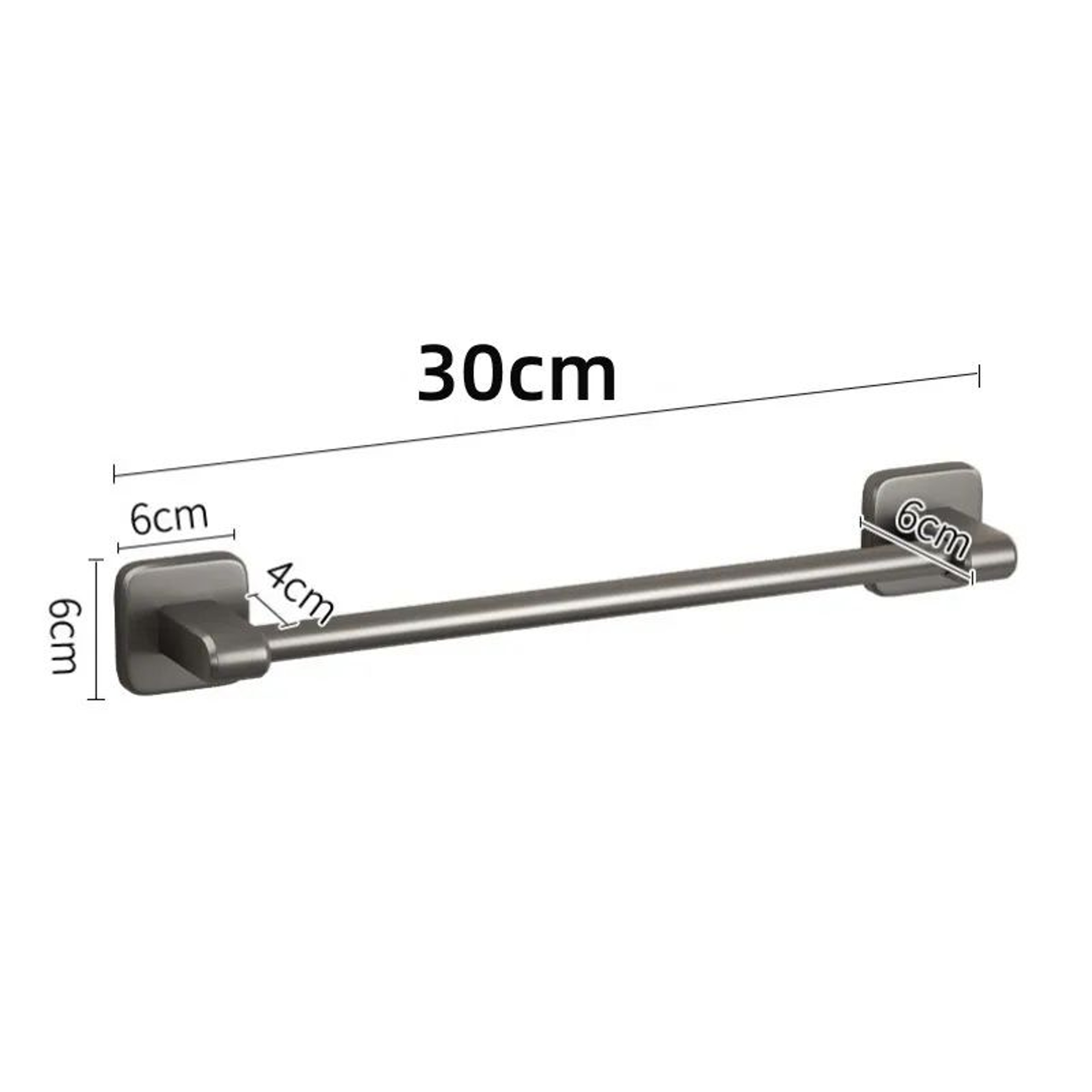 SelfAdhesive NoDrill Bathroom Towel Bar  Black Or White 8