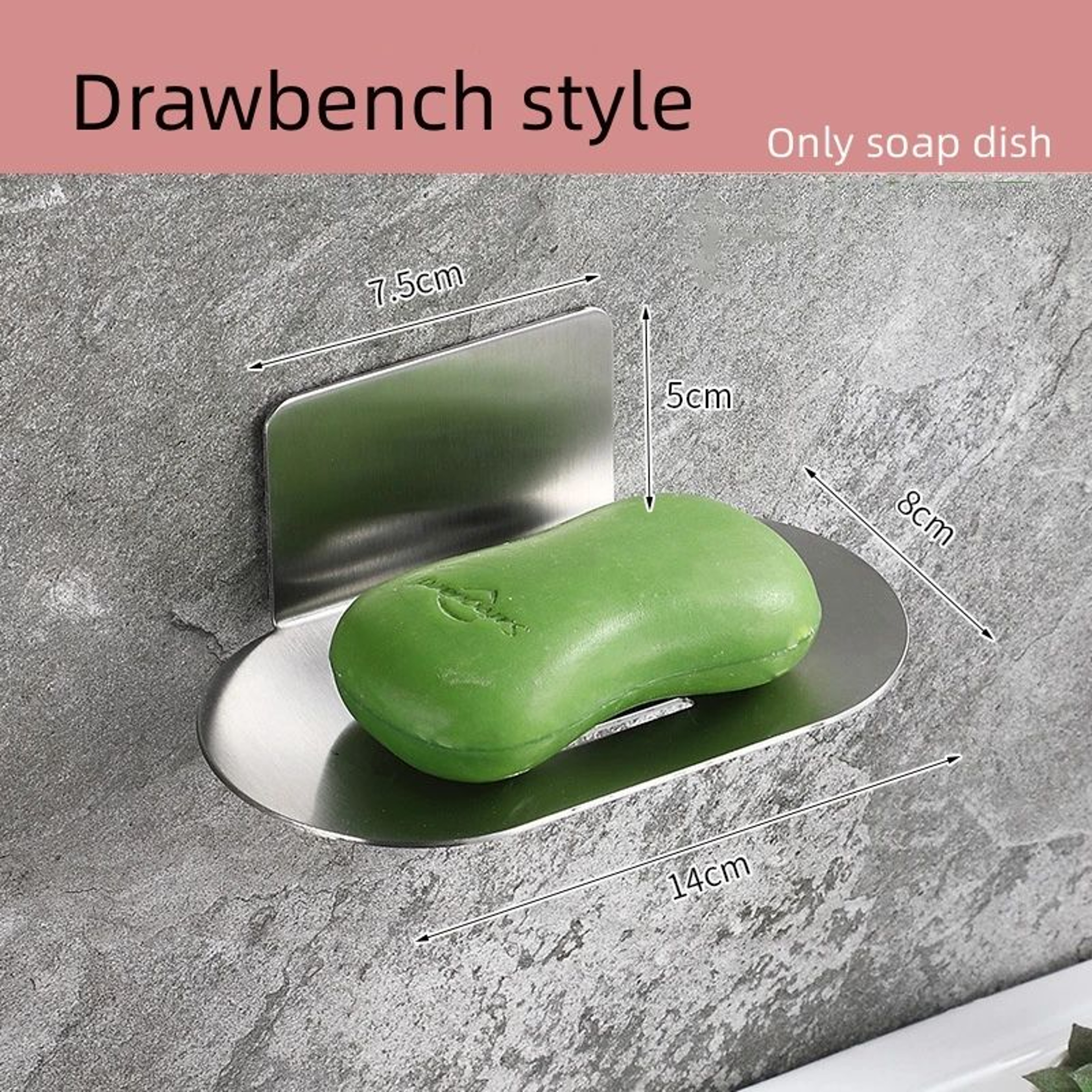 Stainless Steel NoDrill Wall Mounted Soap Holder And Shower Storage Rack 7