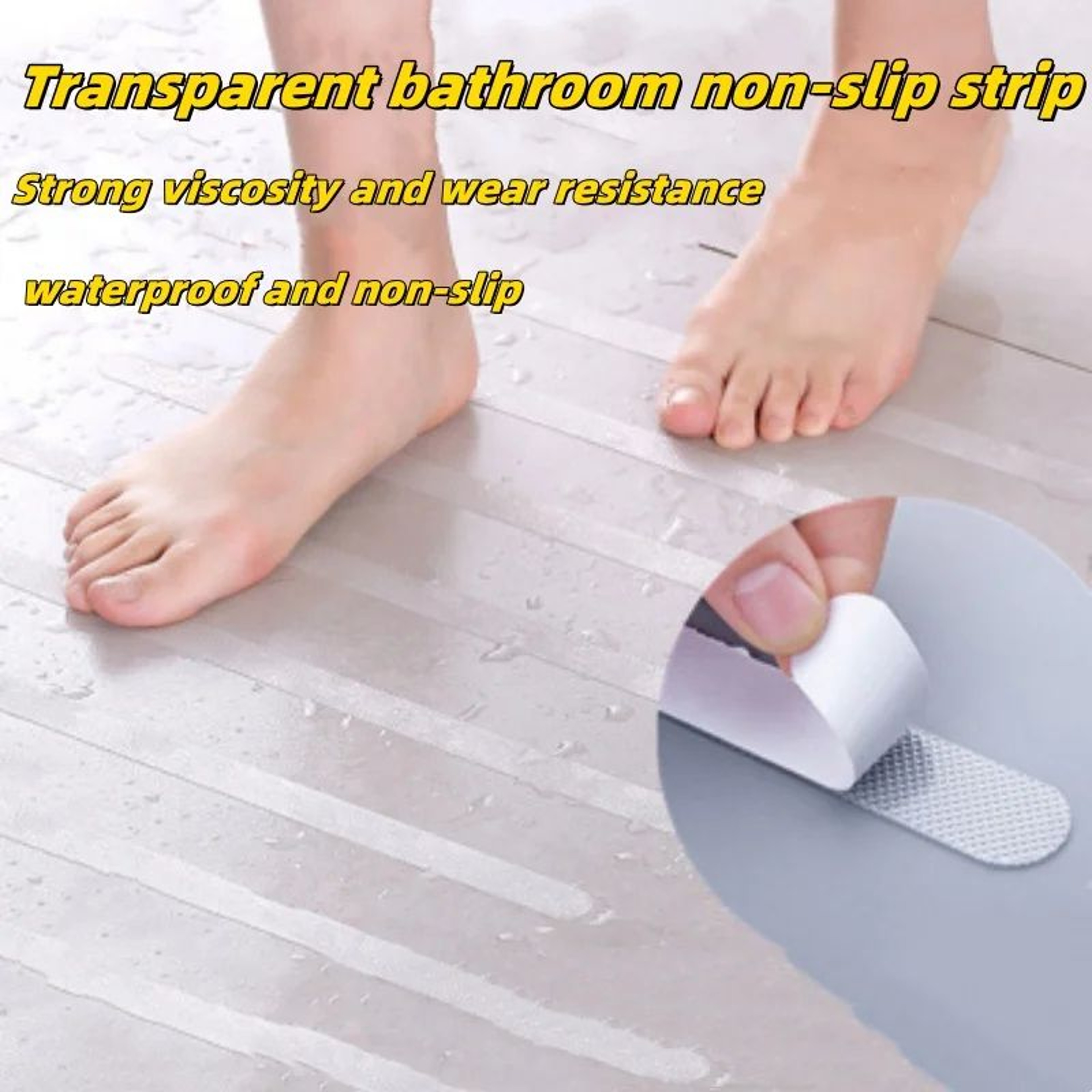 24PCS Transparent AntiSlip Shower Strips SelfAdhesive Bathtub Safety Stickers 0