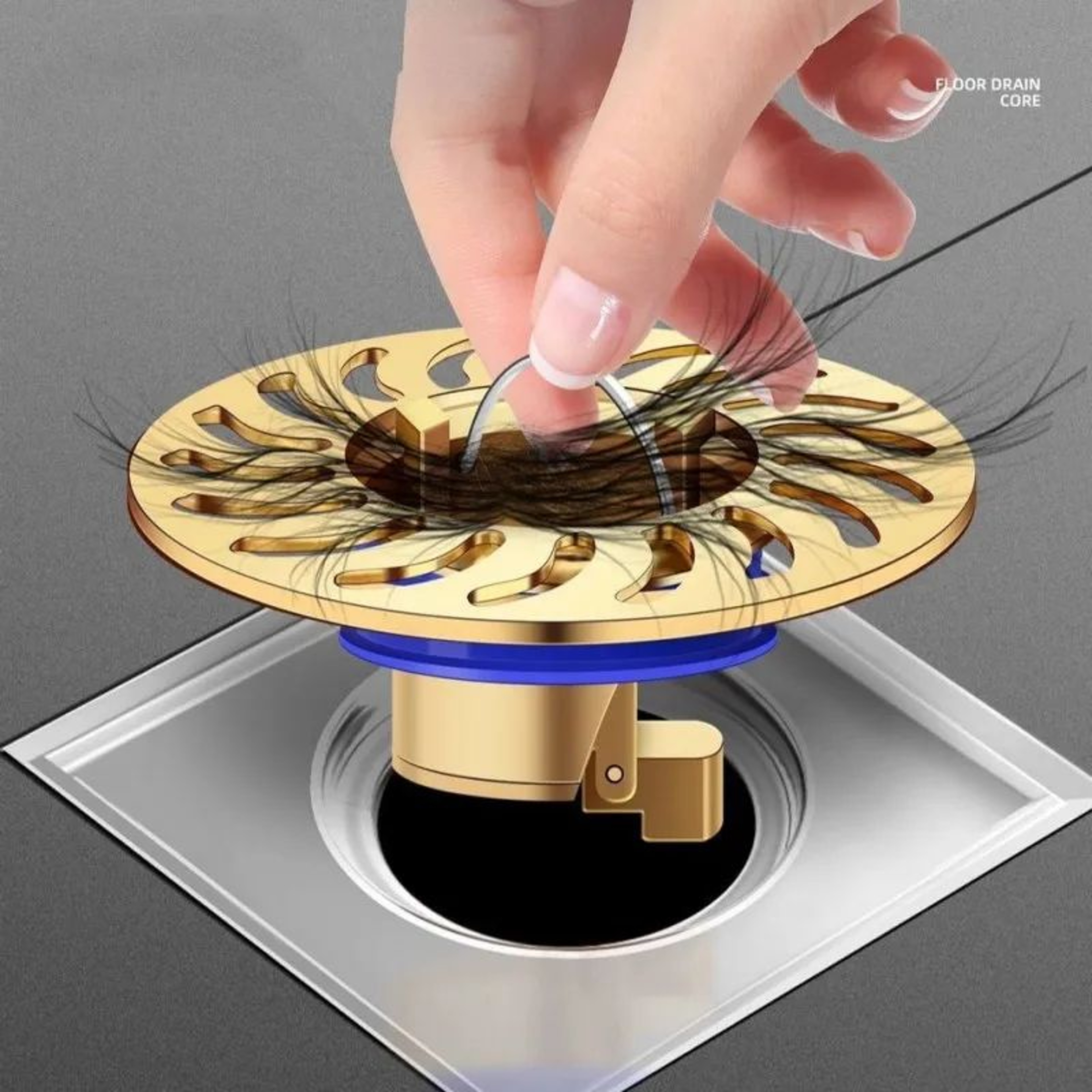 AllCopper AntiOdor Floor Drain Core With InsectProof Gravity Seal 4
