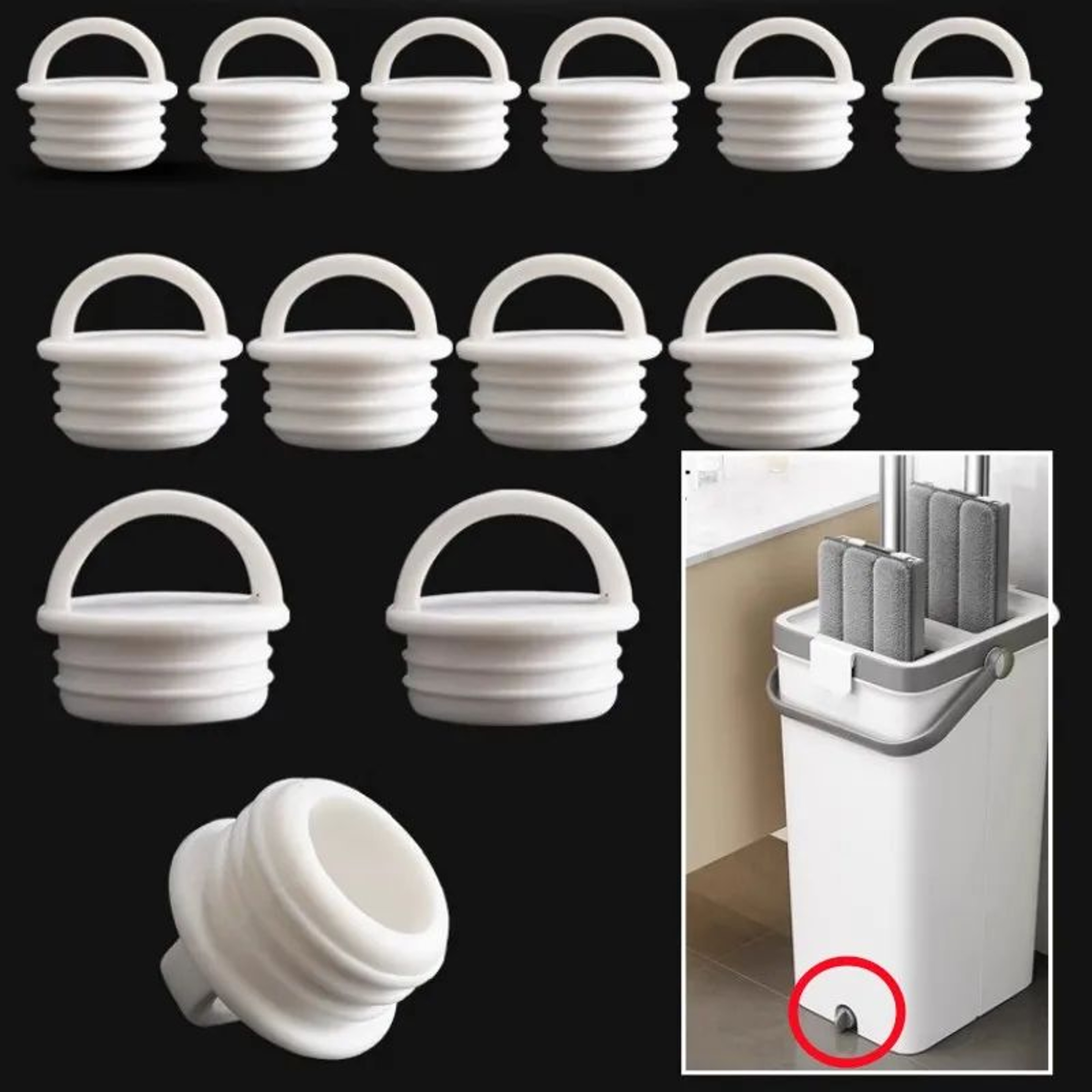 2Piece Silicone Mop Bucket Drain Stopper With Pull Handle 3