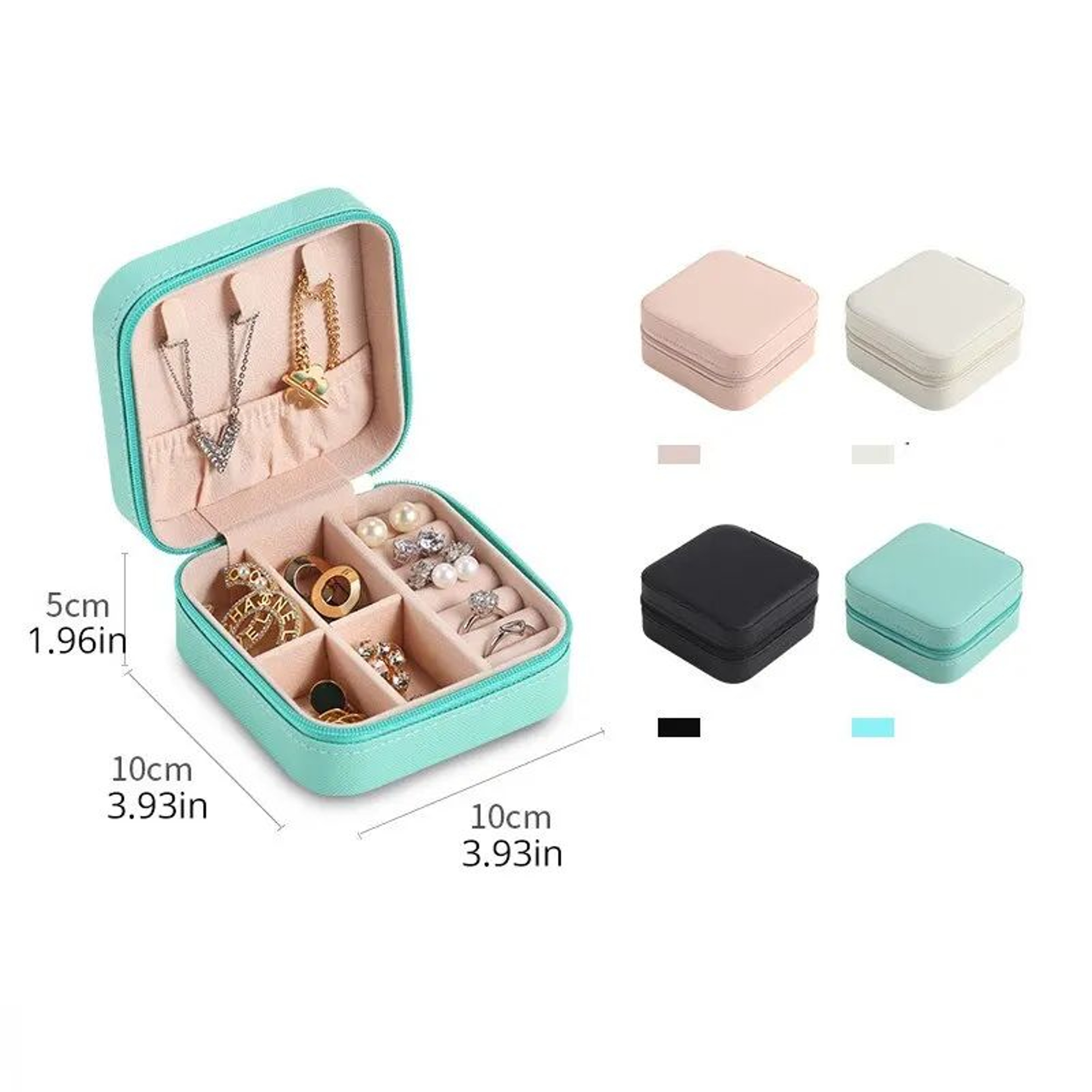 Portable Jewelry Organizer Case - Mini PU Leather Travel Jewelry Box for Rings, Earrings and Necklaces – view 7