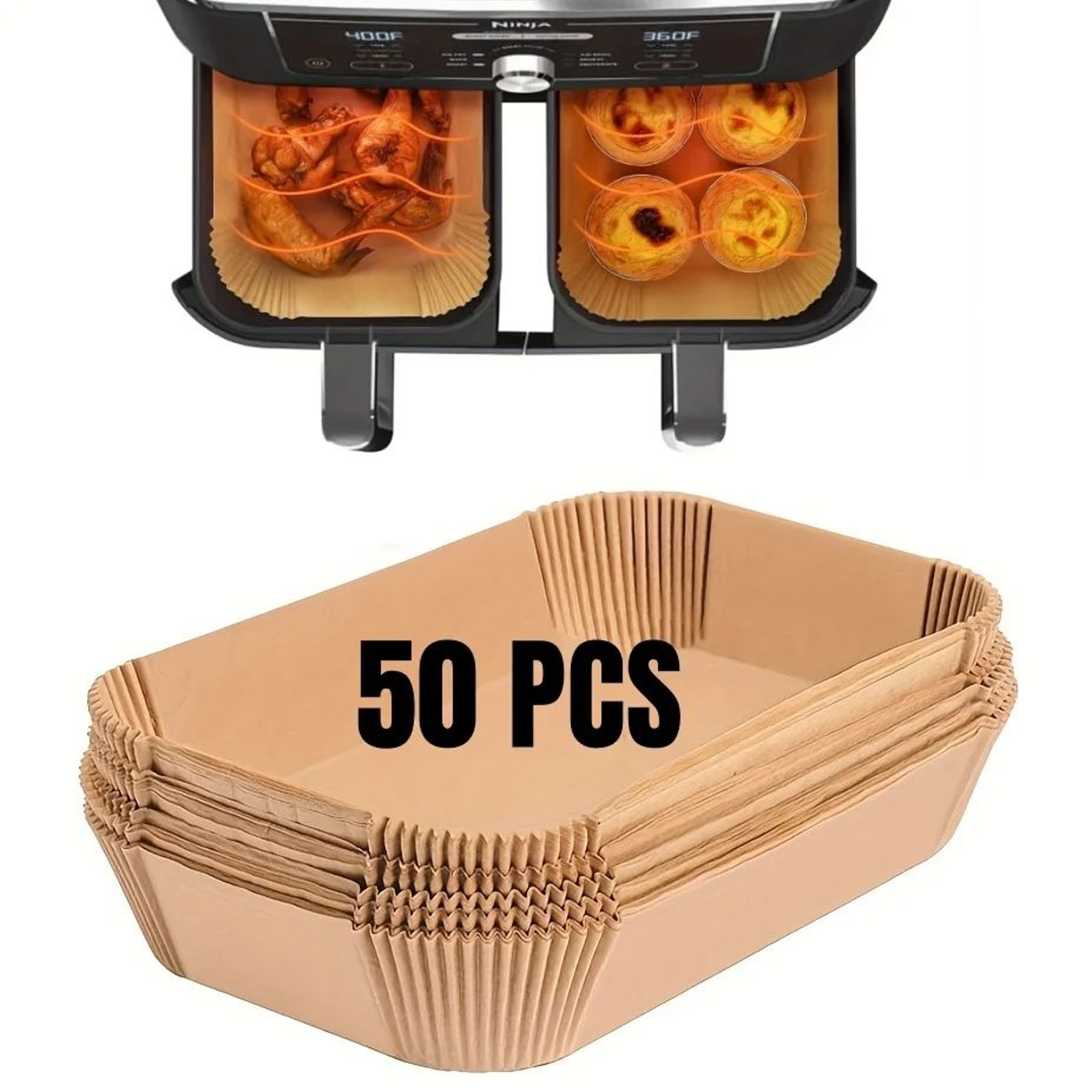 Disposable Air Fryer Paper Liners  NonStick OilProof Parchment Baking Liners 10