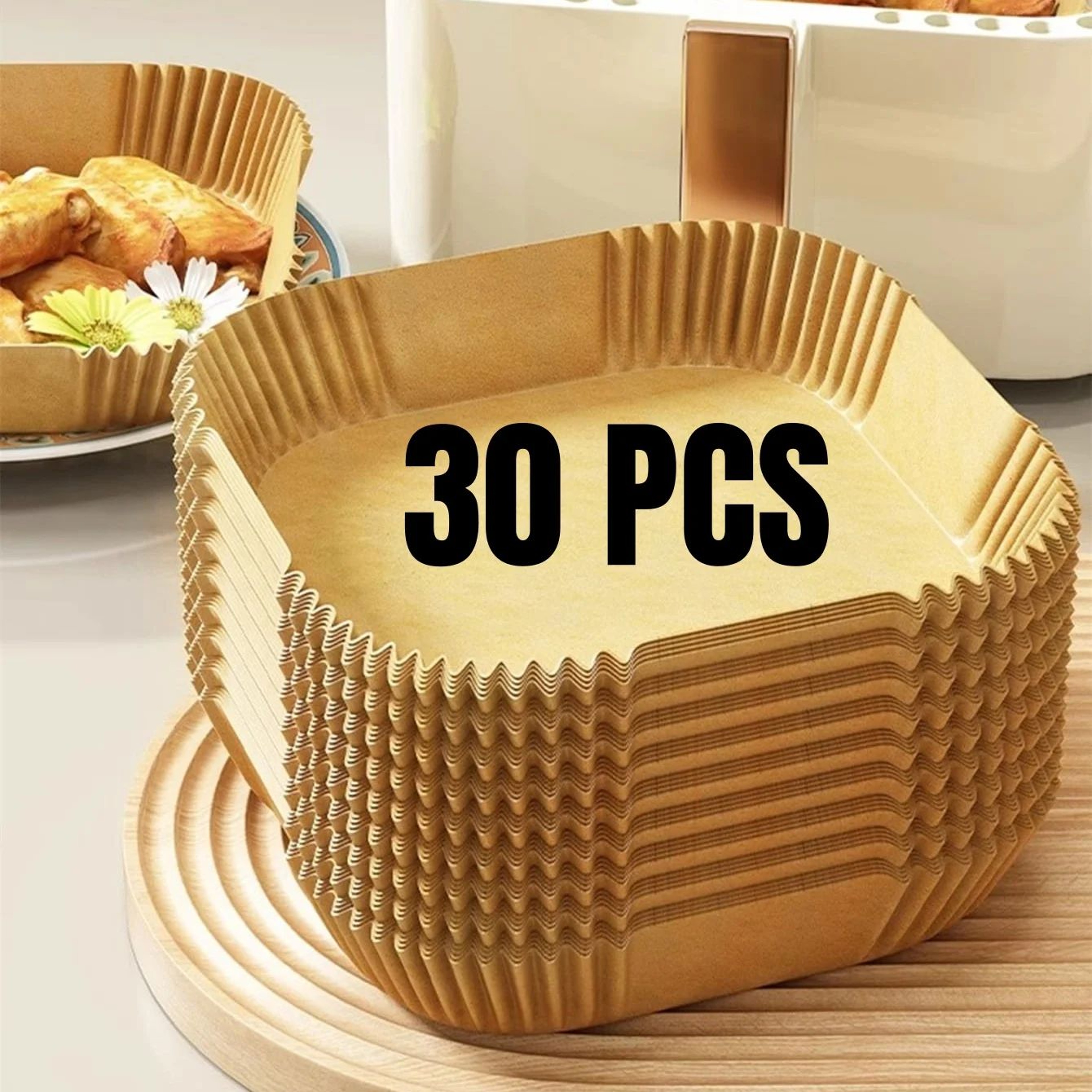 Disposable Air Fryer Paper Liners  NonStick OilProof Parchment Baking Liners 16