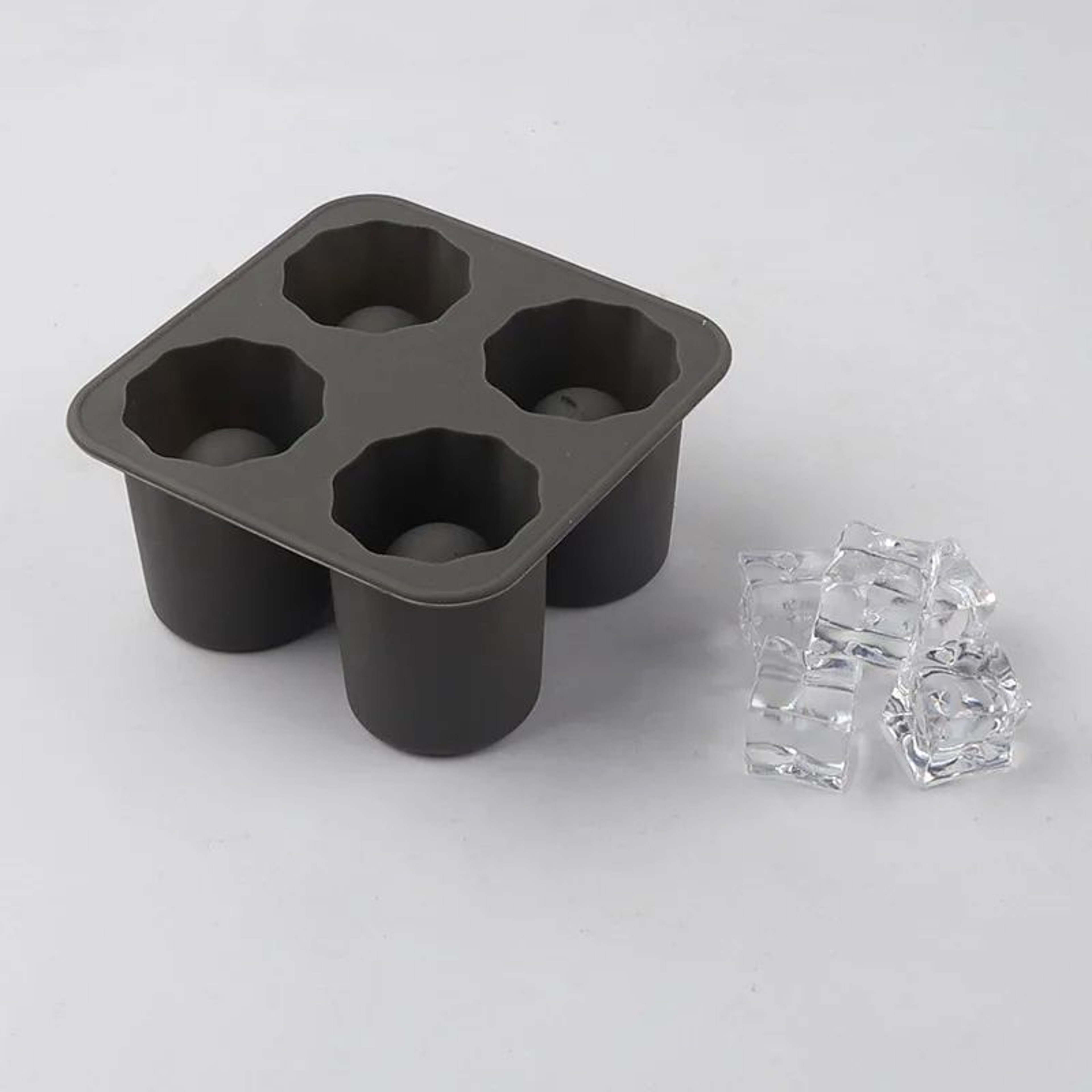 Four Hole Silicone Ice Cube Mold Round Cup Ice Maker For Whiskey And Cocktails 6