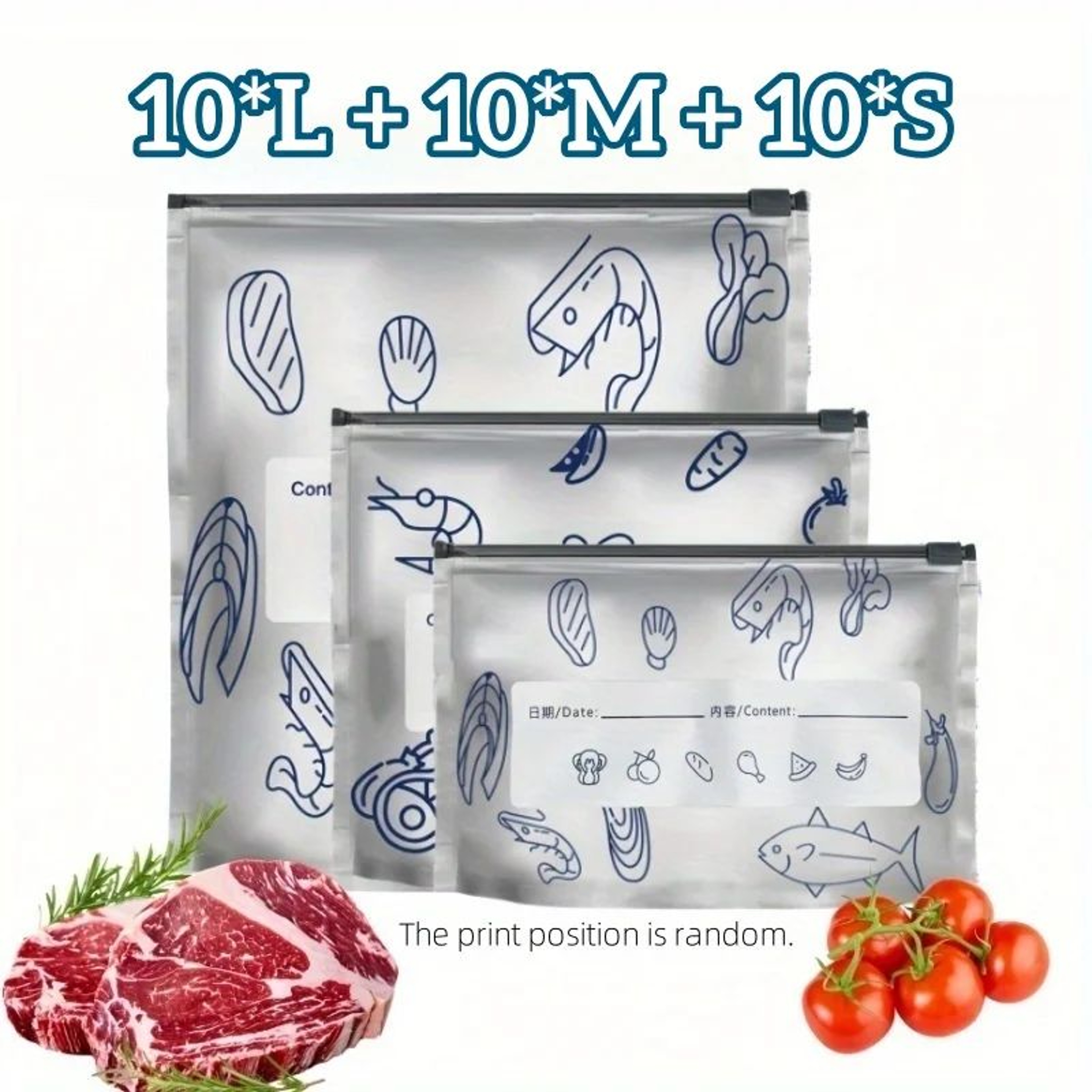 Reusable Aluminum Foil Food Storage Bags  Airtight Zip Seal Freezer And Pantry Organizers 4