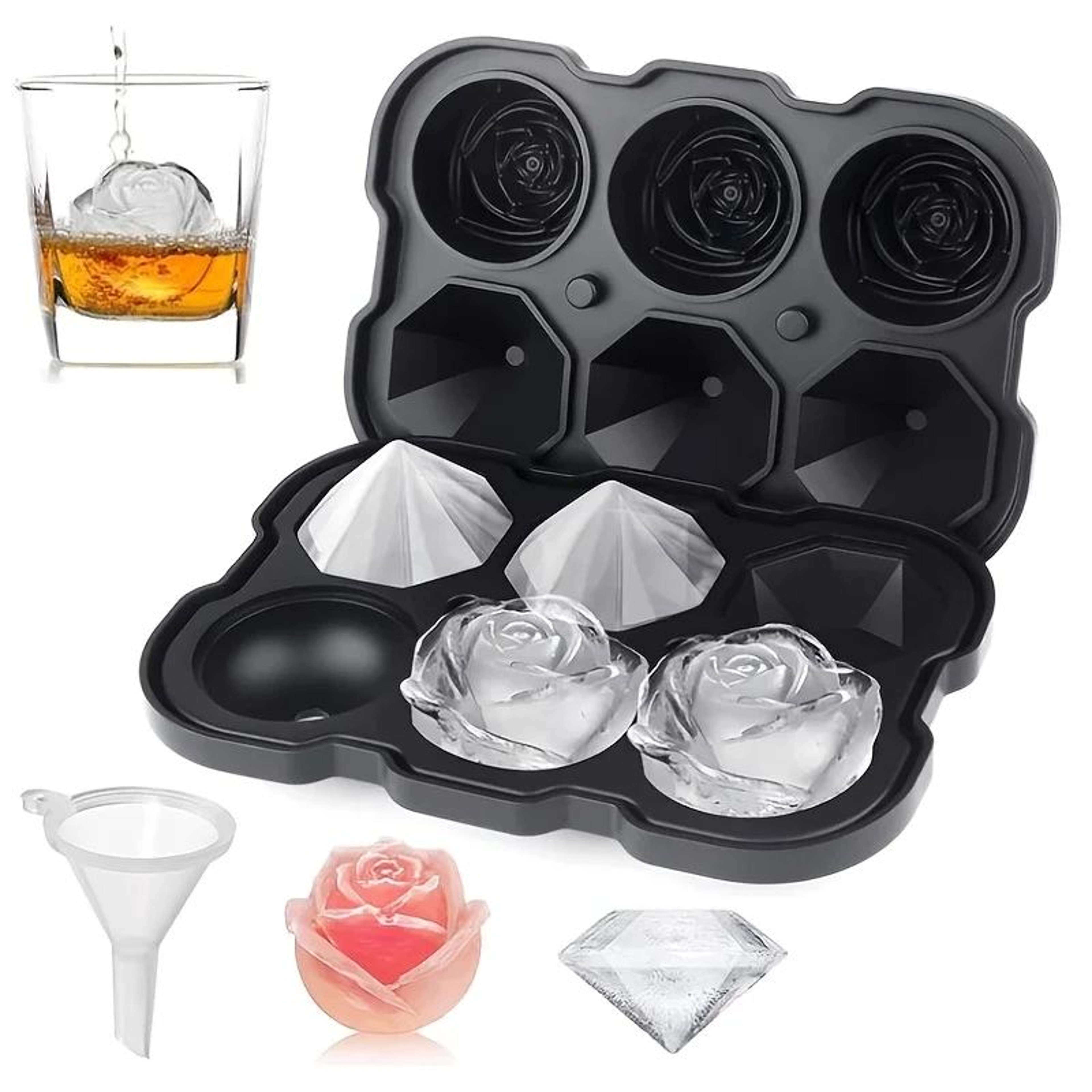 Unique Shape Silicone Ice Cube Mold For Cocktails Whiskey And Party Drinks 0