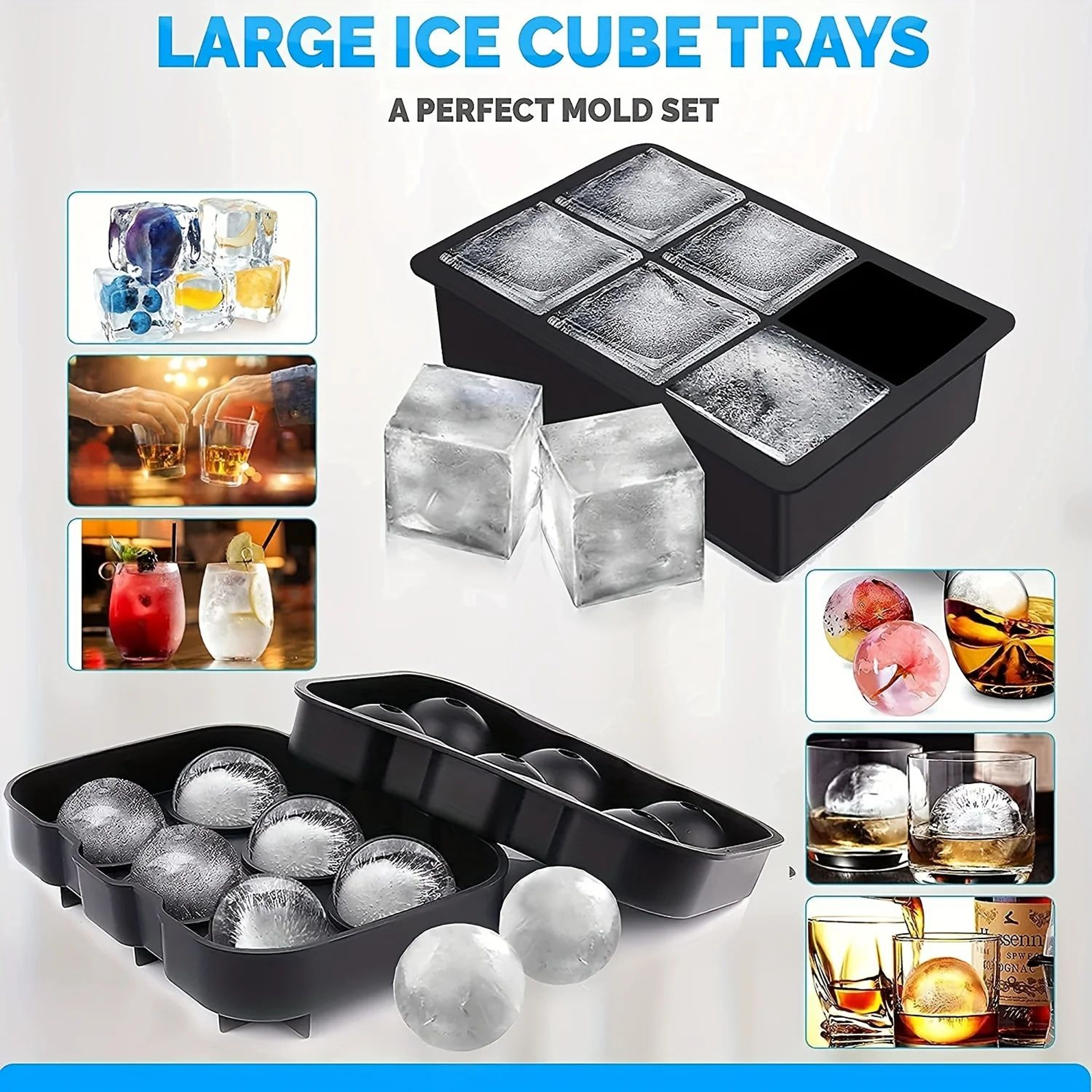 Unique Shape Silicone Ice Cube Mold For Cocktails Whiskey And Party Drinks 3