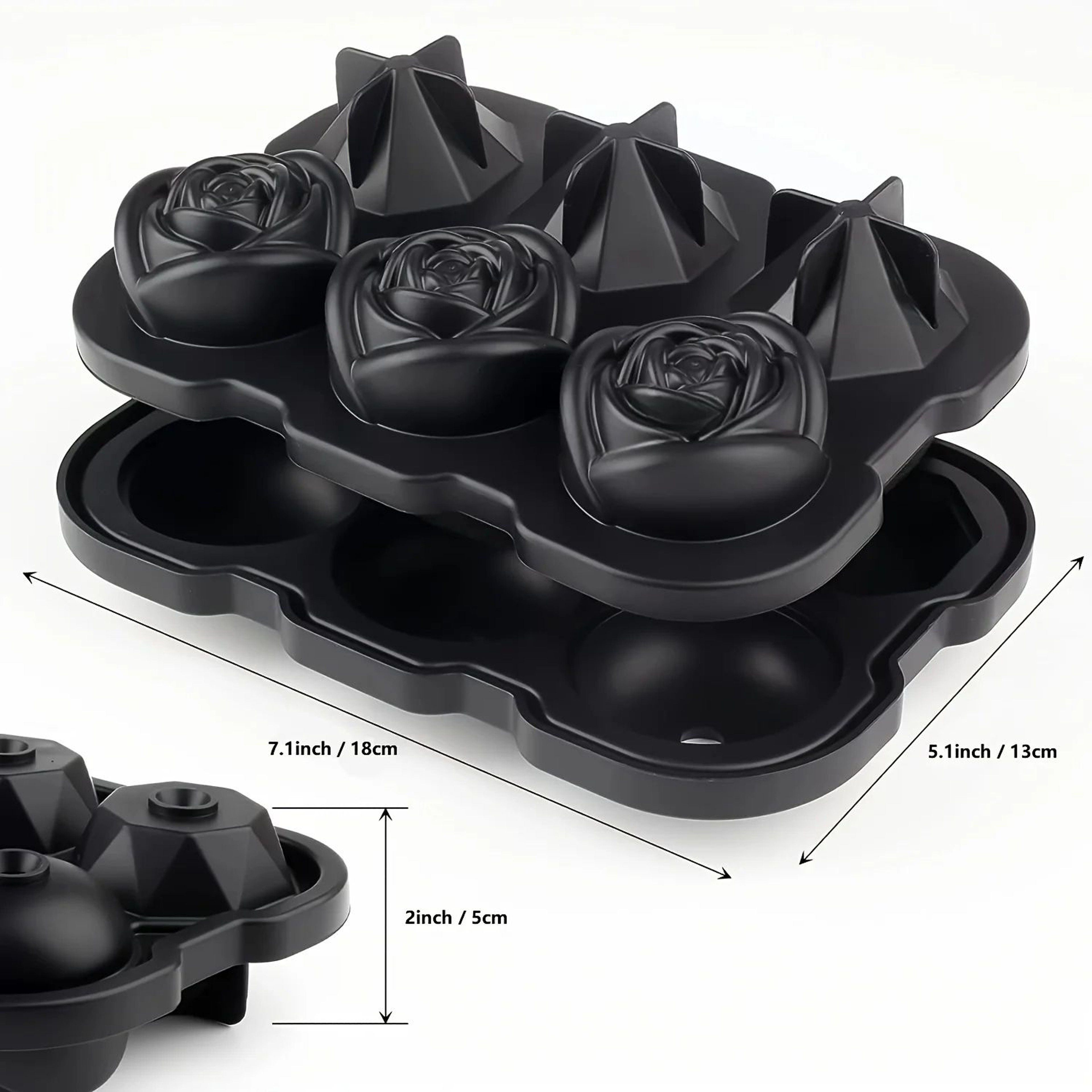 Unique Shape Silicone Ice Cube Mold For Cocktails Whiskey And Party Drinks 12