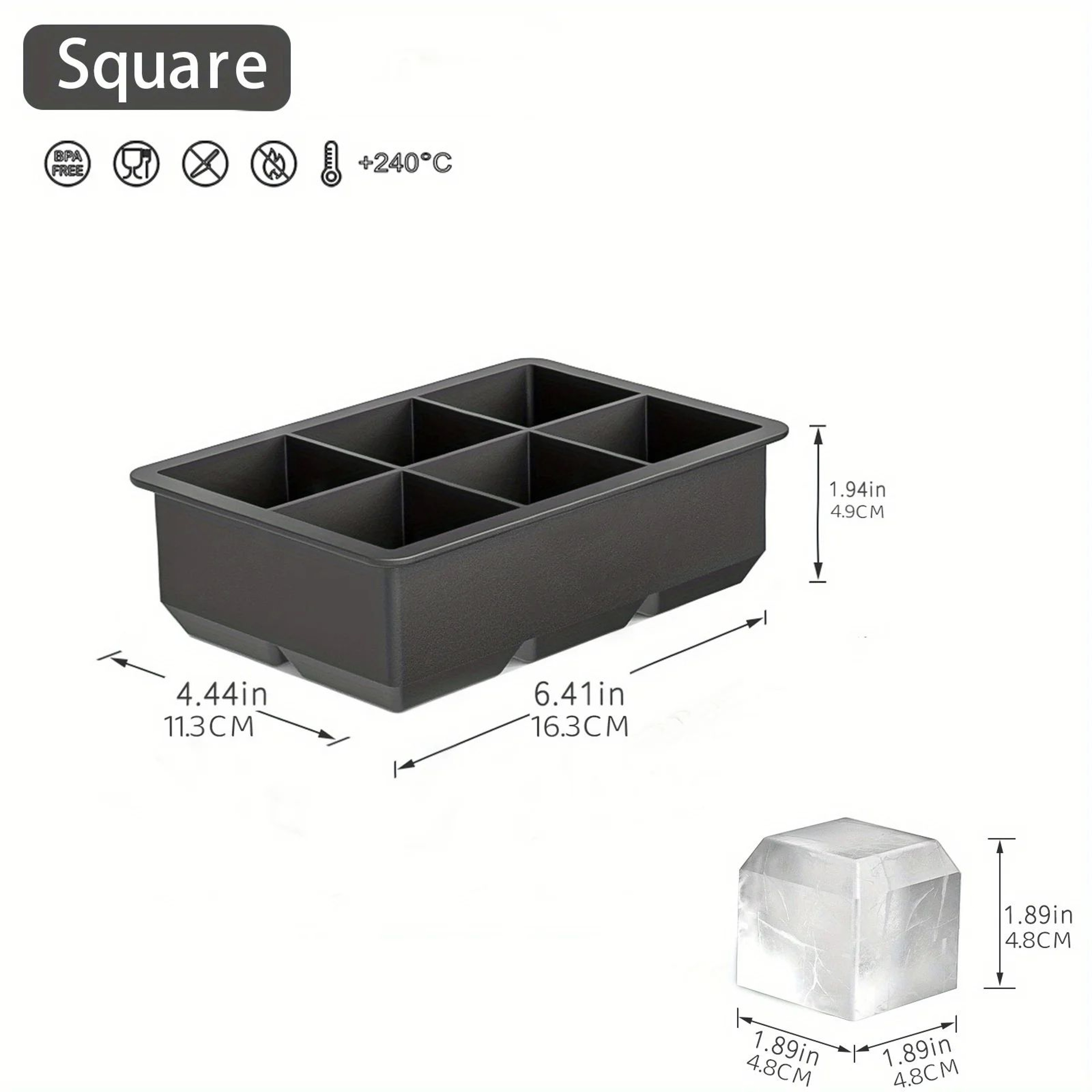Unique Shape Silicone Ice Cube Mold For Cocktails Whiskey And Party Drinks 10