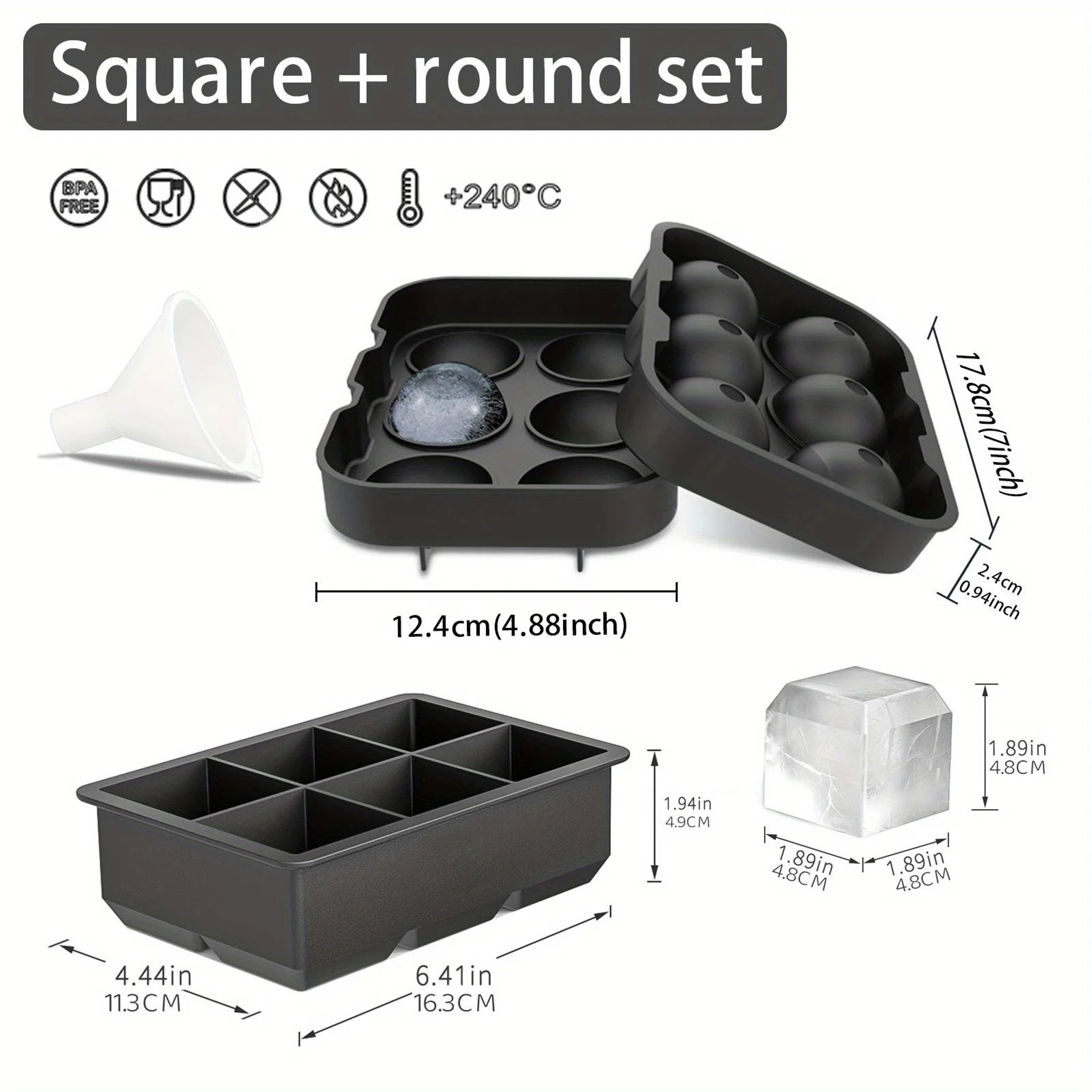 Unique Shape Silicone Ice Cube Mold For Cocktails Whiskey And Party Drinks 11