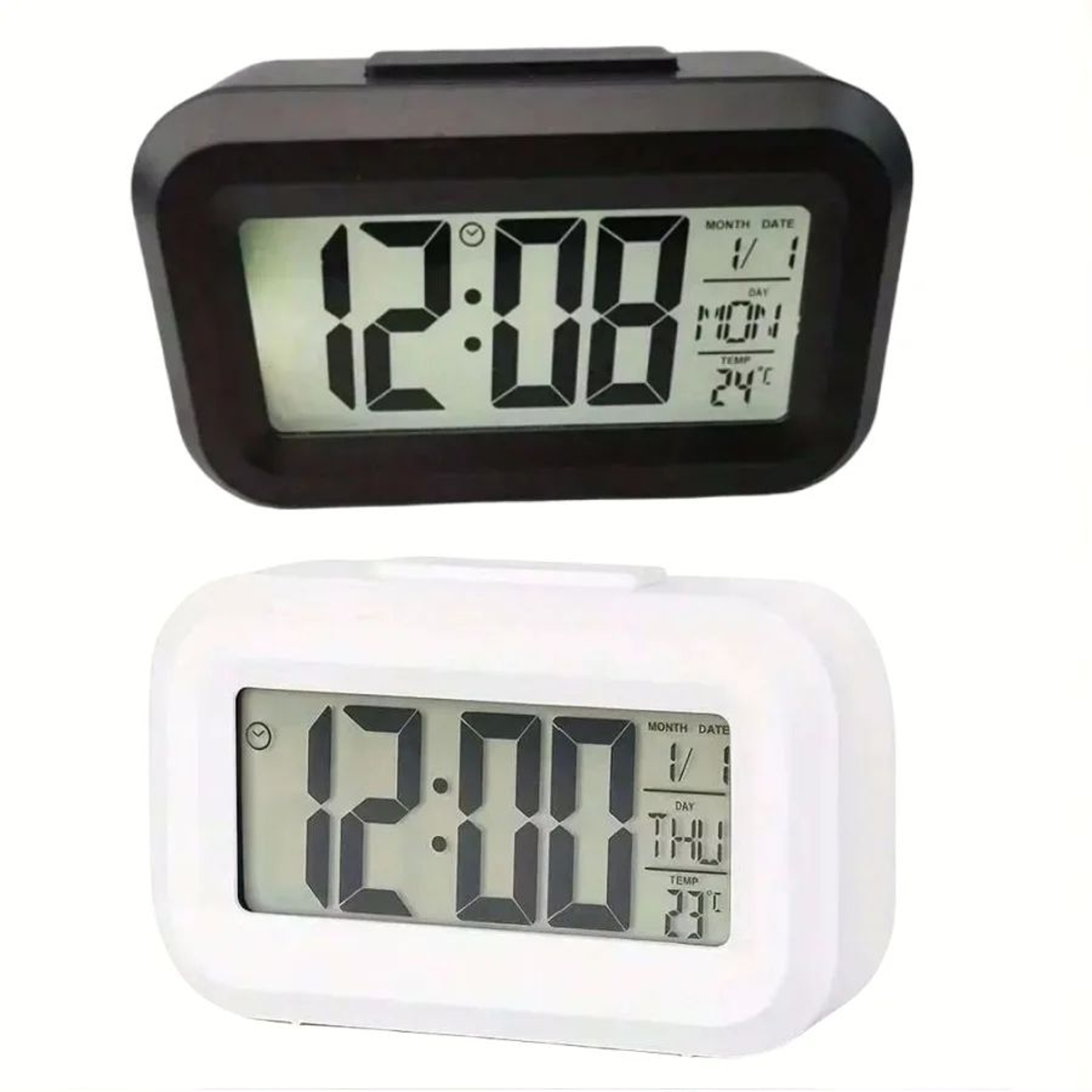 Smart Digital Alarm Clock With Large LCD Display Temperature And Calendar 16