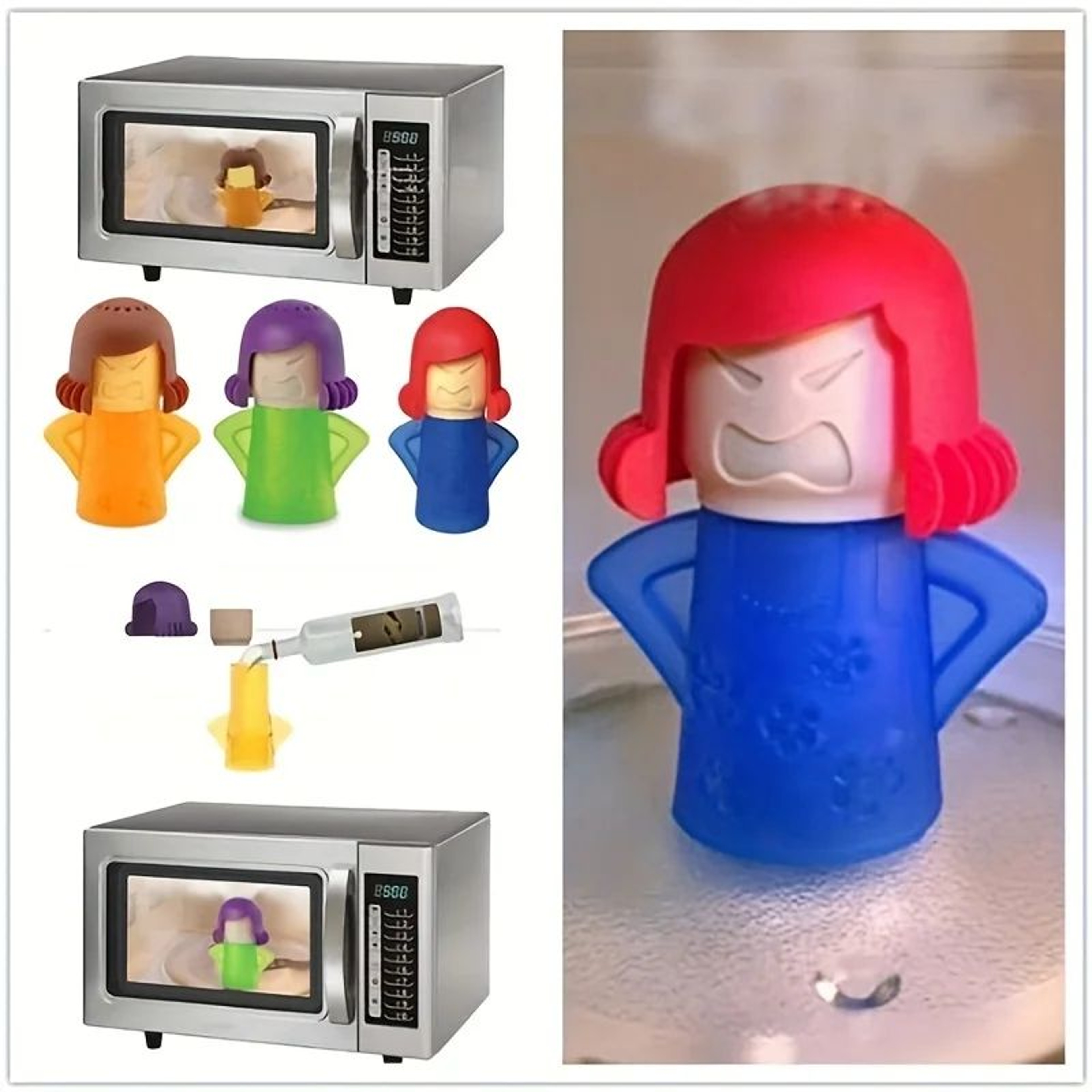 Angry Mama Microwave Steam Cleaner  Vinegar And Water Kitchen Cleaning Tool 4