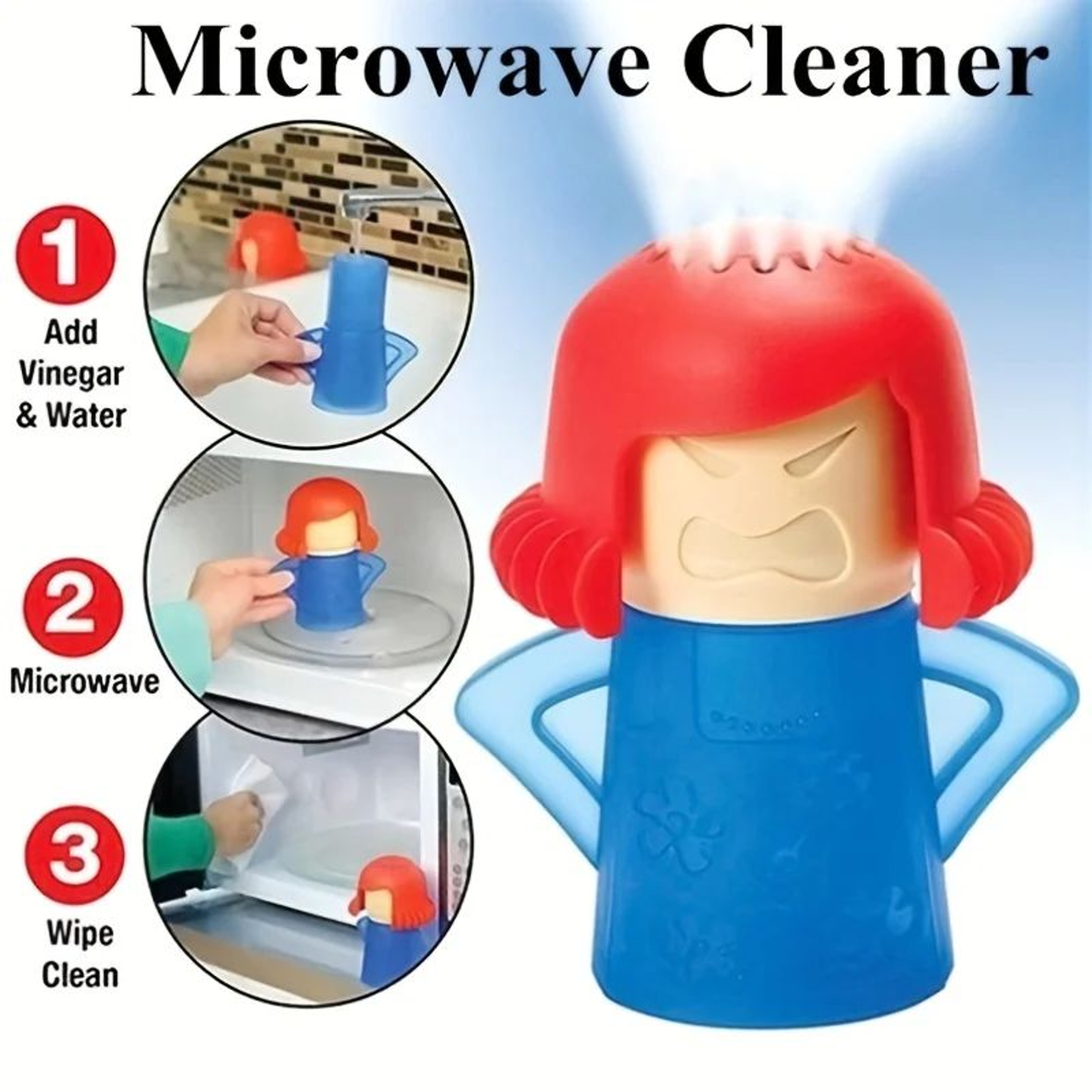 Angry Mama Microwave Steam Cleaner  Vinegar And Water Kitchen Cleaning Tool 2