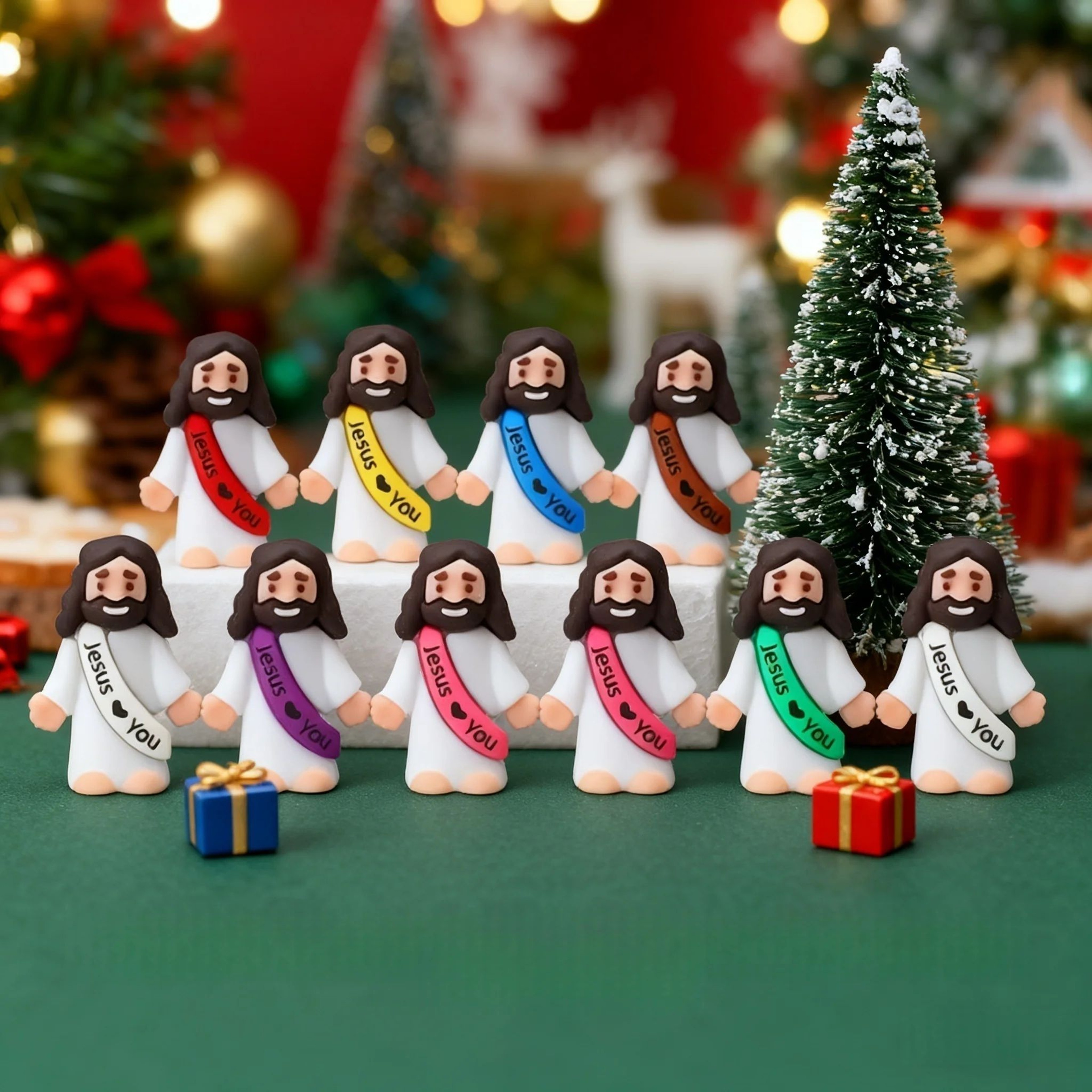 Mini Jesus Figurines Set  Jesus Loves You Christian Gifts And Holiday Decorations 5