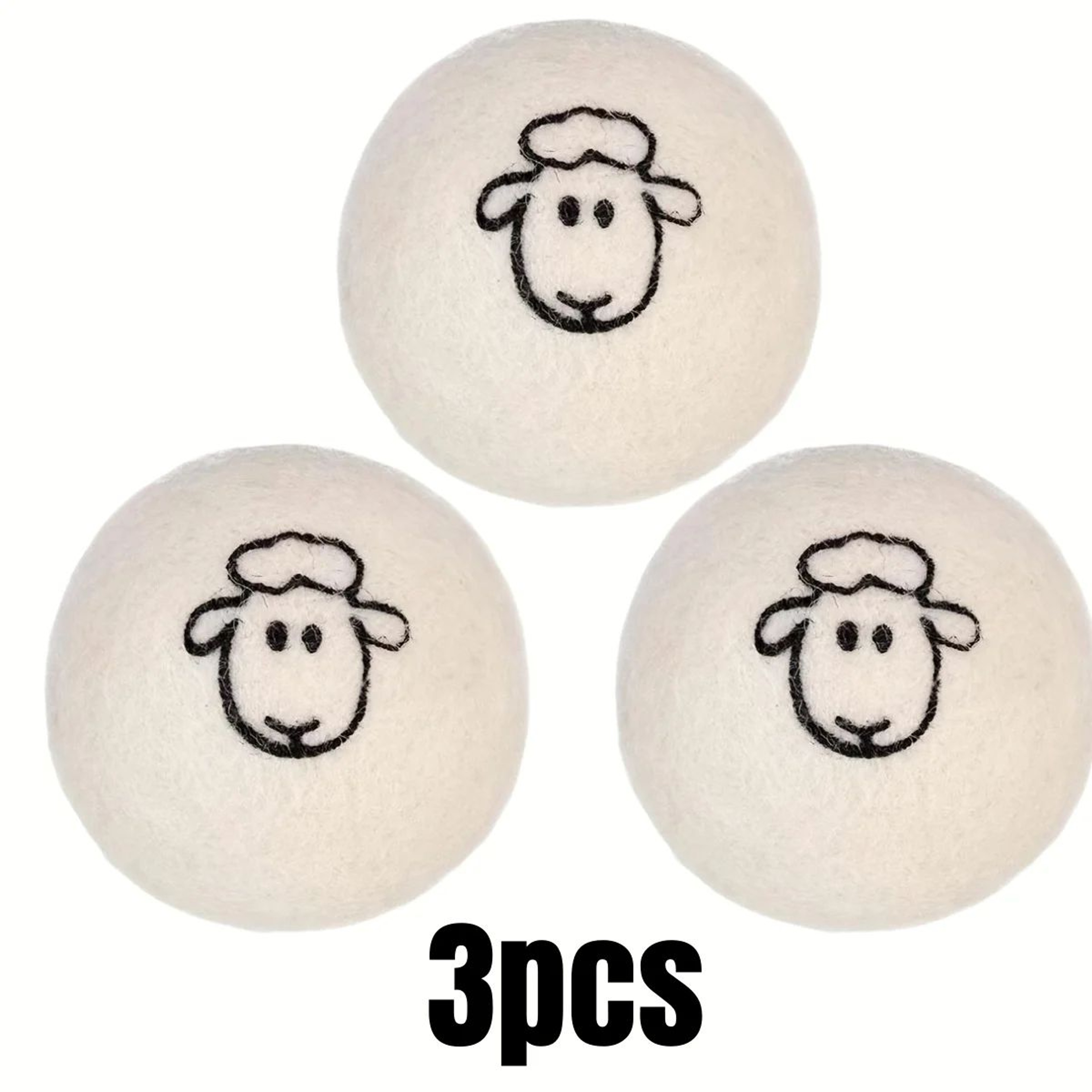 Reusable Wool Dryer Balls  Natural Fabric Softener And Wrinkle Reducer 12