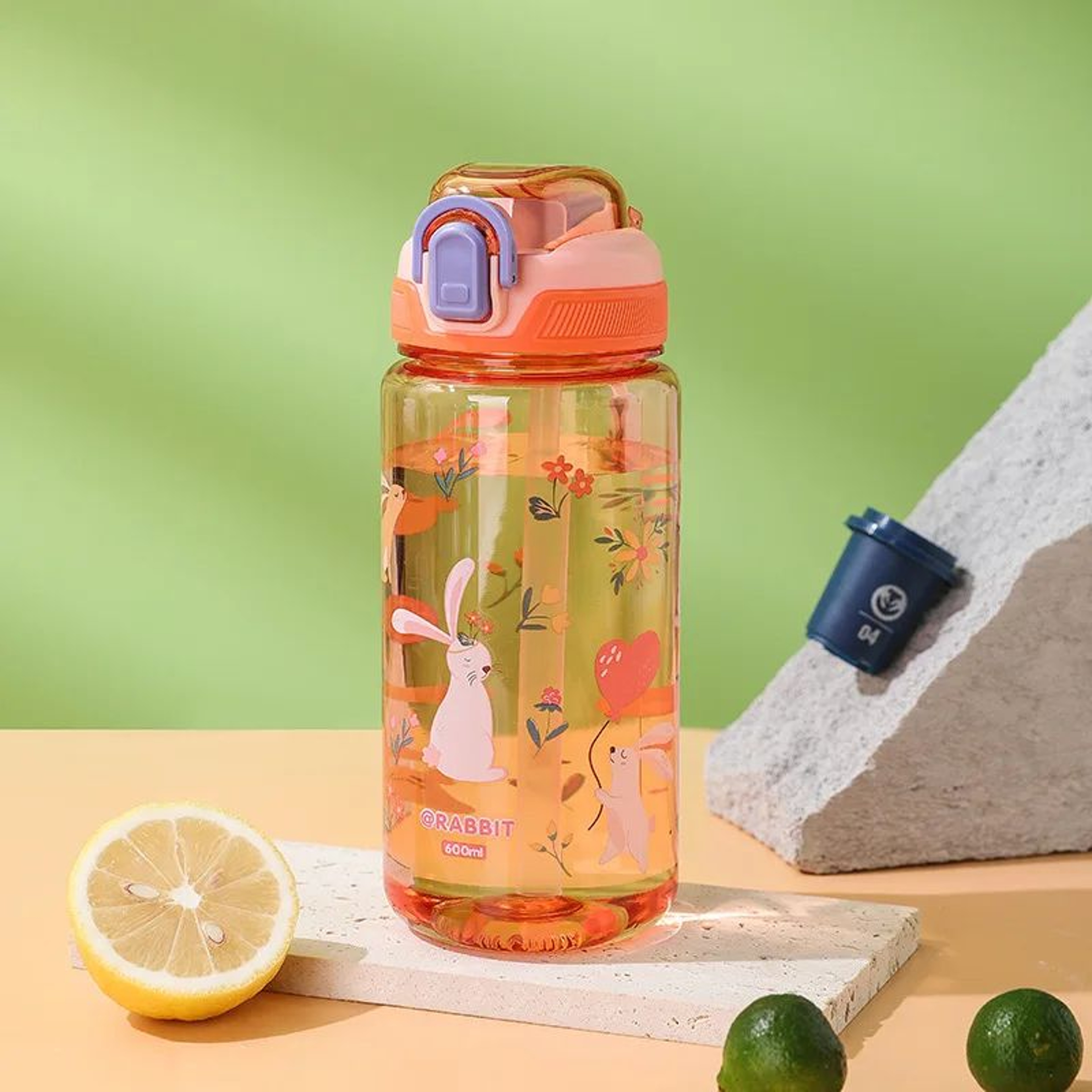 600ml Cartoon Animal Kids Water Bottle With LeakProof Safety Lock And Straw 8