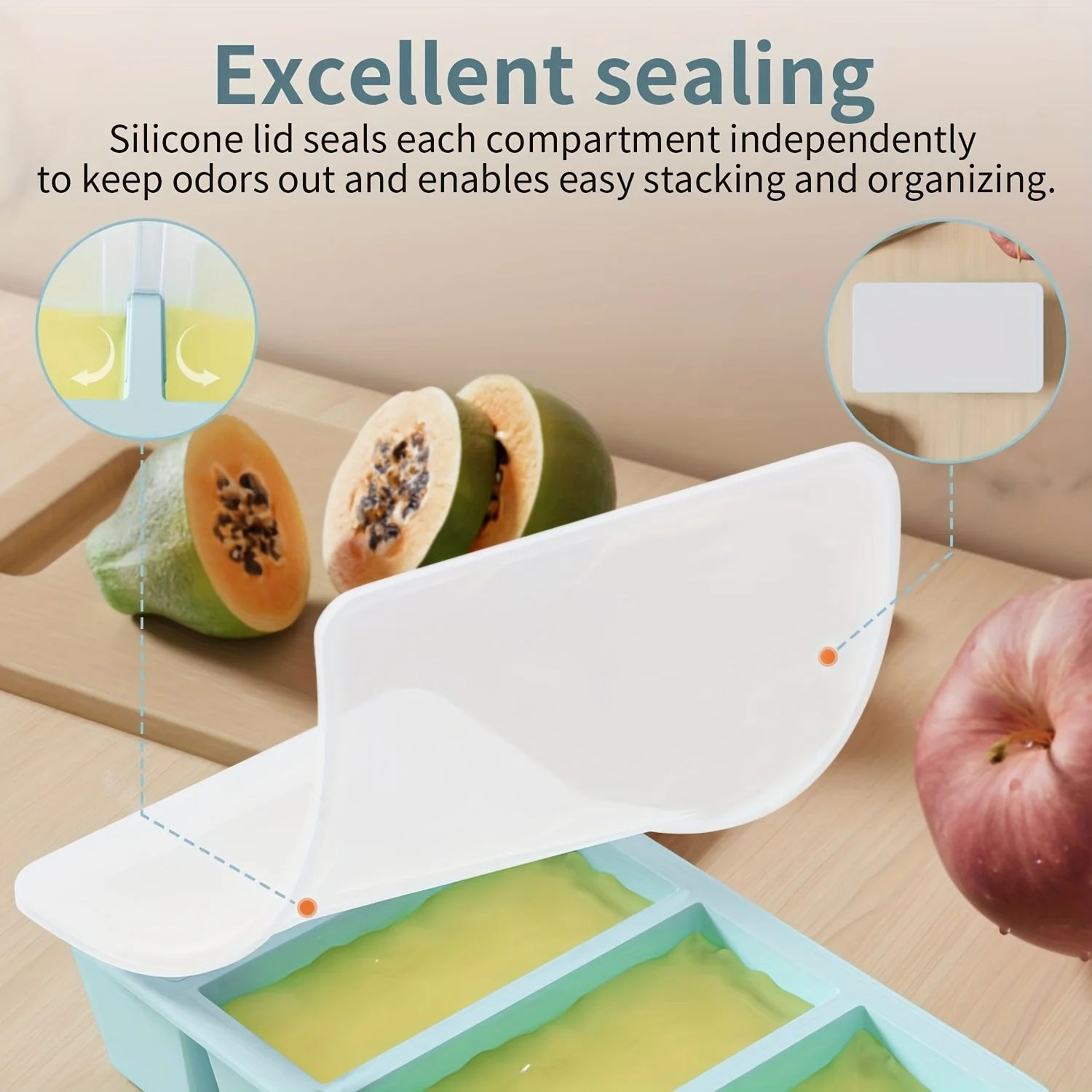 Large Rectangular Ice Cube Mold With Lid  Stackable Long Ice Cube Tray For Bottles 5