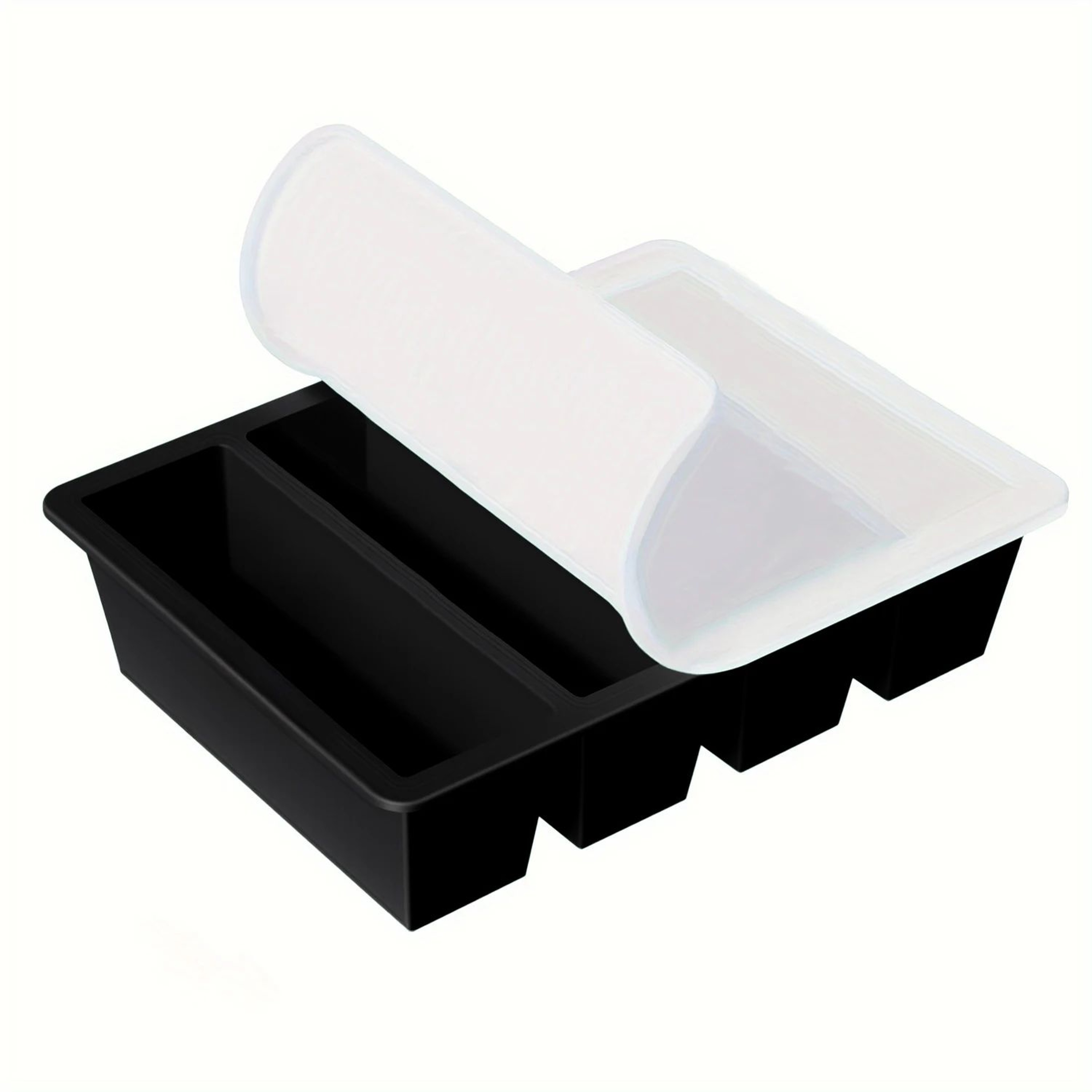 Large Rectangular Ice Cube Mold With Lid  Stackable Long Ice Cube Tray For Bottles 8