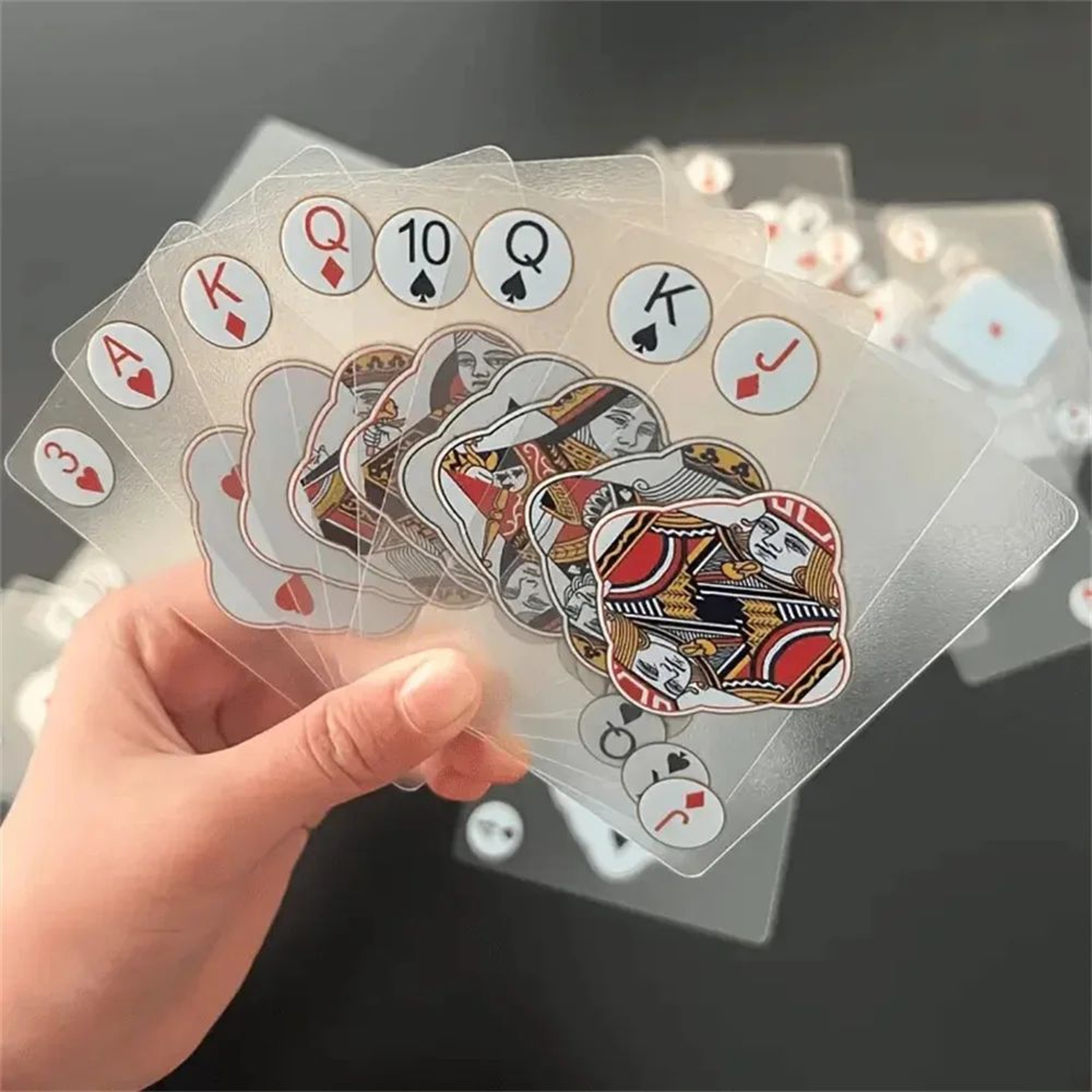 2 Sets Transparent Waterproof PVC Playing Cards Durable Poker Deck For Game Nights 3