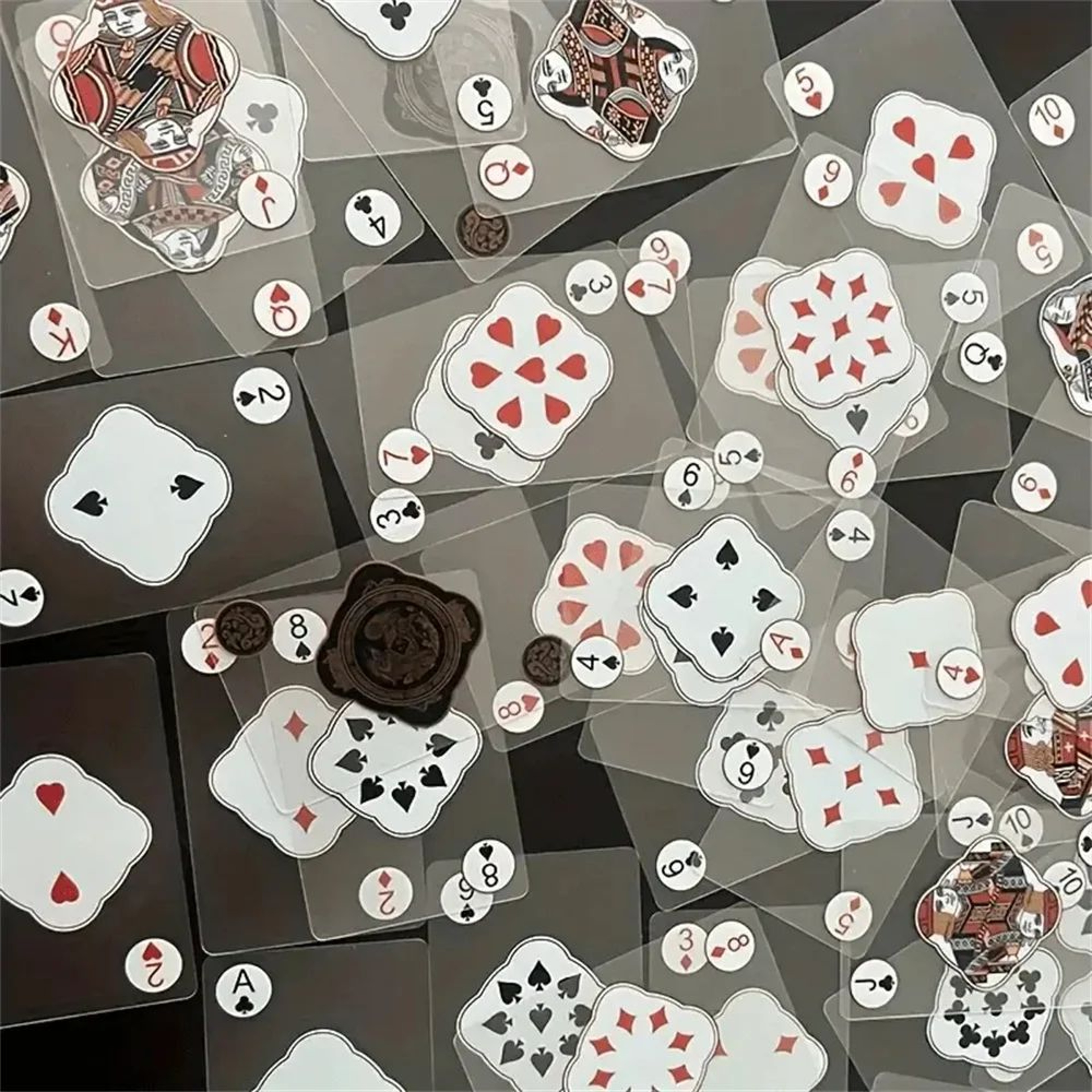 2 Sets Transparent Waterproof PVC Playing Cards Durable Poker Deck For Game Nights 5