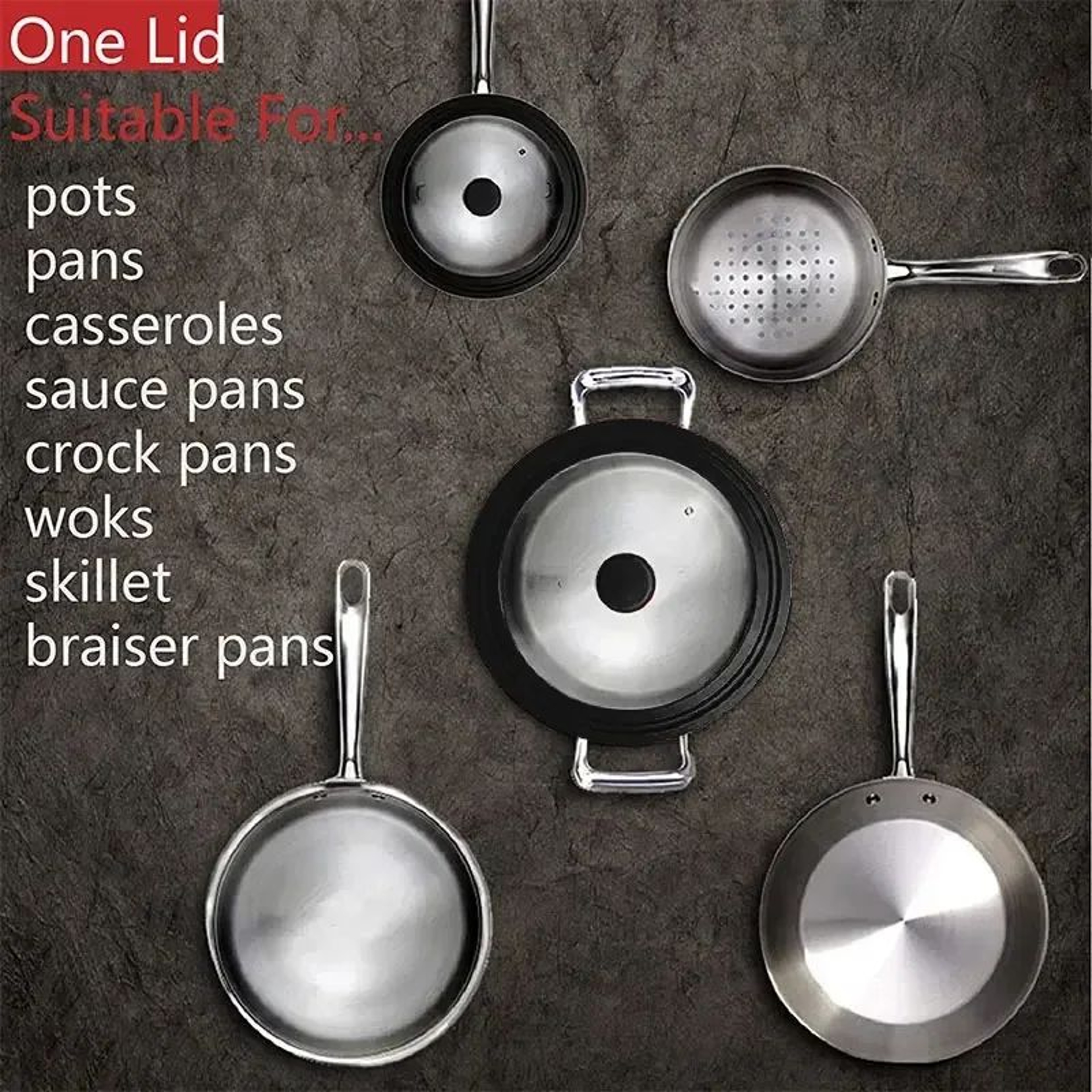 Universal Silicone Glass Pan Lid For Pots Pans And Skillets 1632cm 5