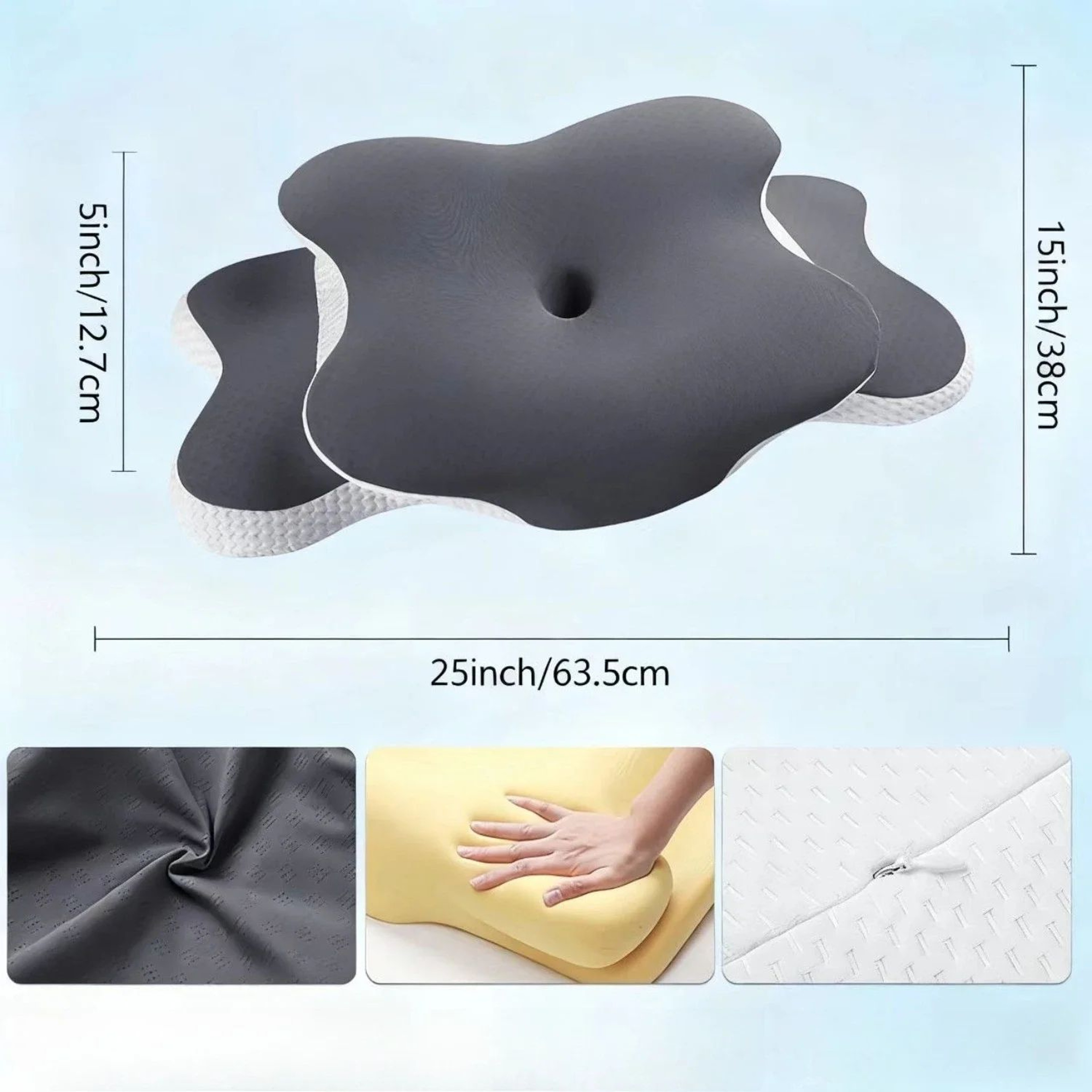 Cooling Cervical Memory Foam Pillowcase Breathable Pillow Protector Cover 4