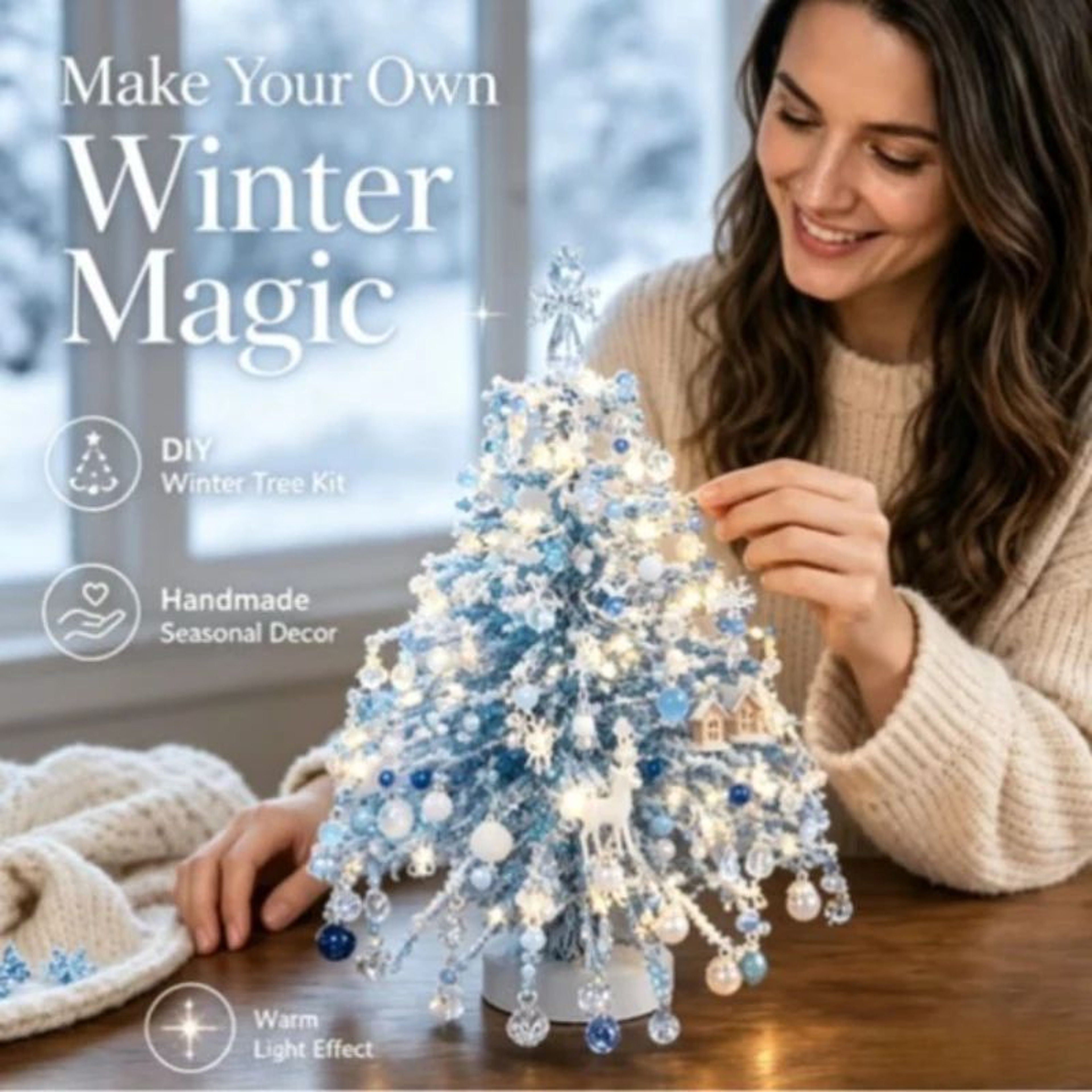 DIY Beaded Christmas Tree Kit Handmade Holiday Craft And Tabletop Decor 9