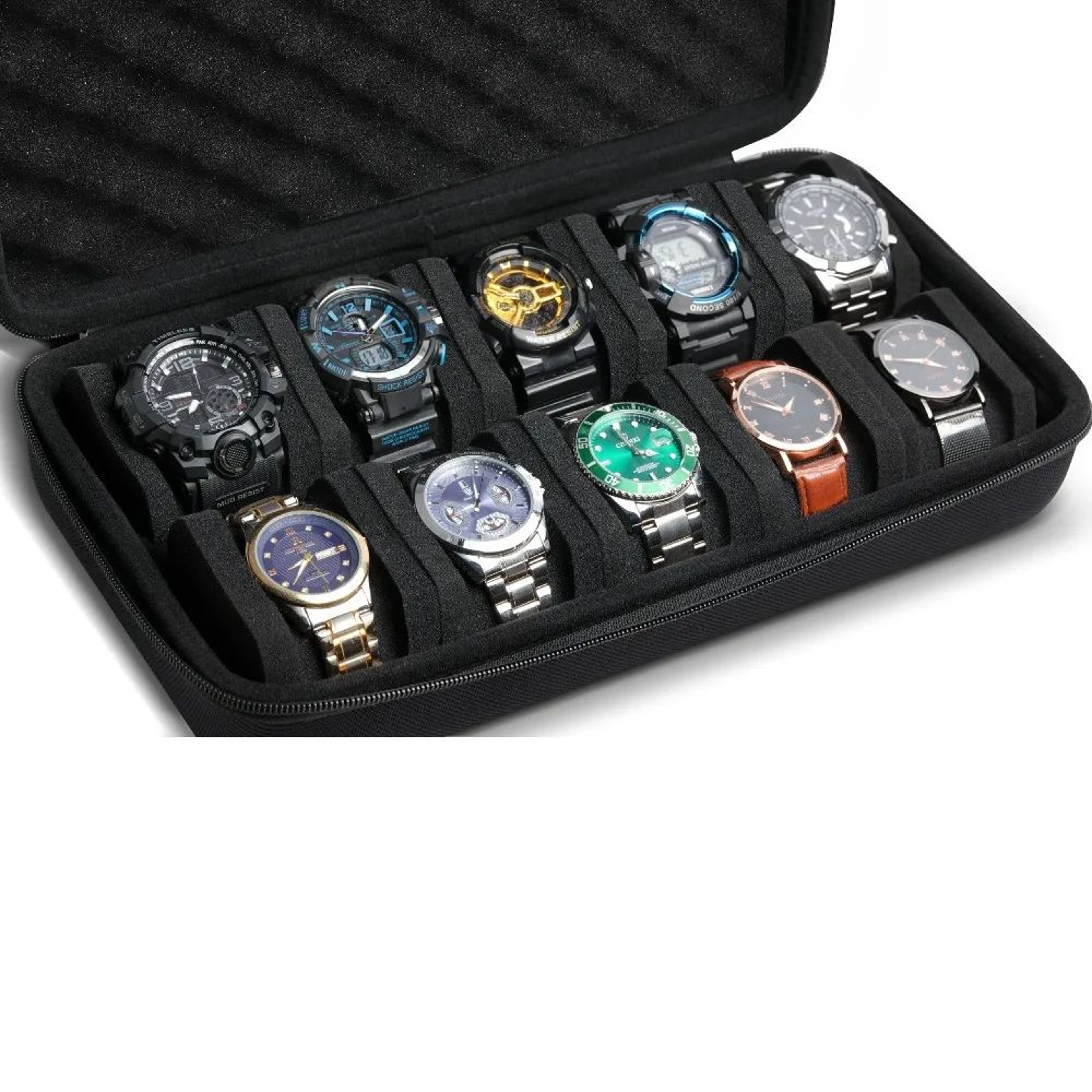 510 Slot Hard Shell Watch Storage Box And Travel Organizer 4