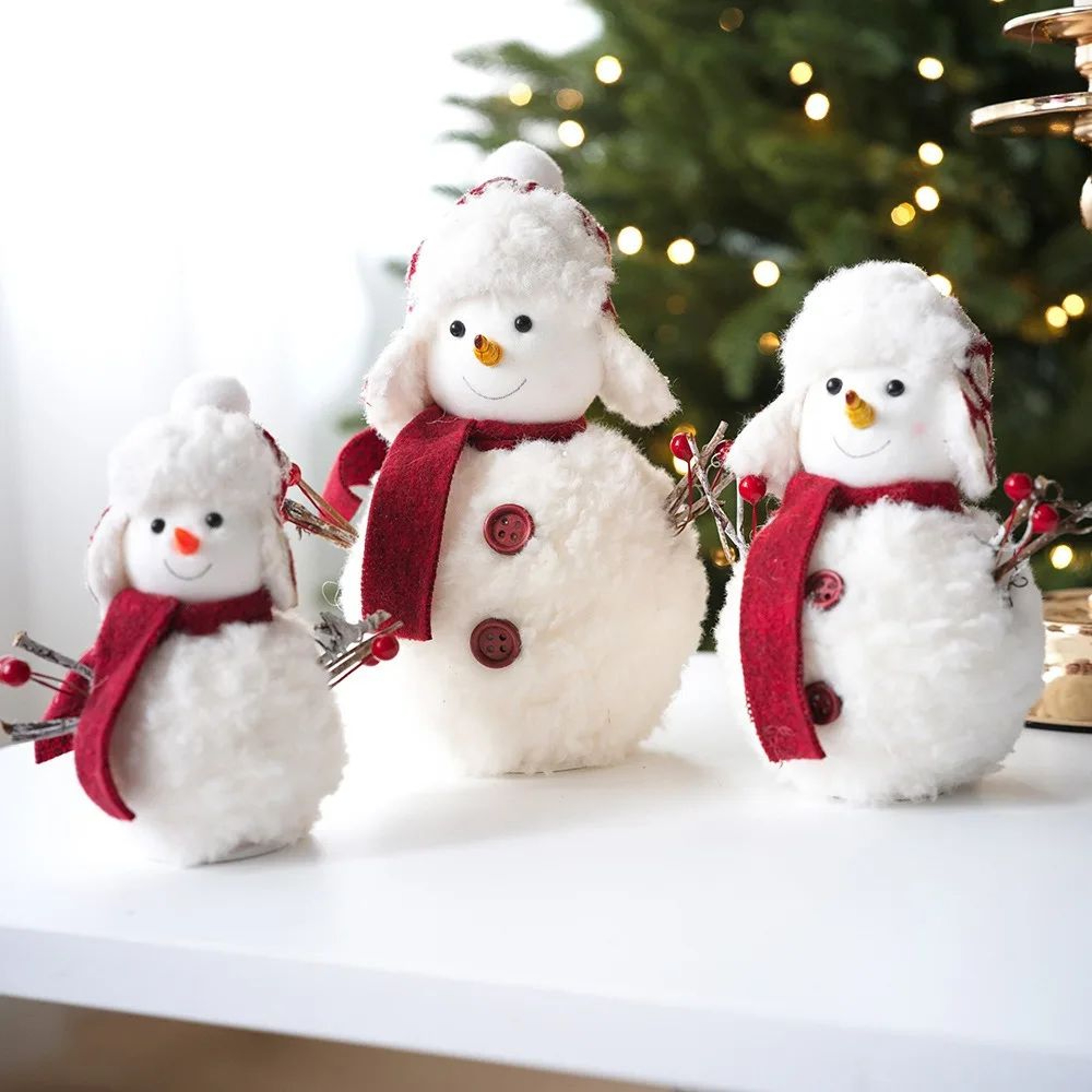 Plush Knitted Christmas Snowman Ornament  Cute Christmas Tree Hanging Pendant 5