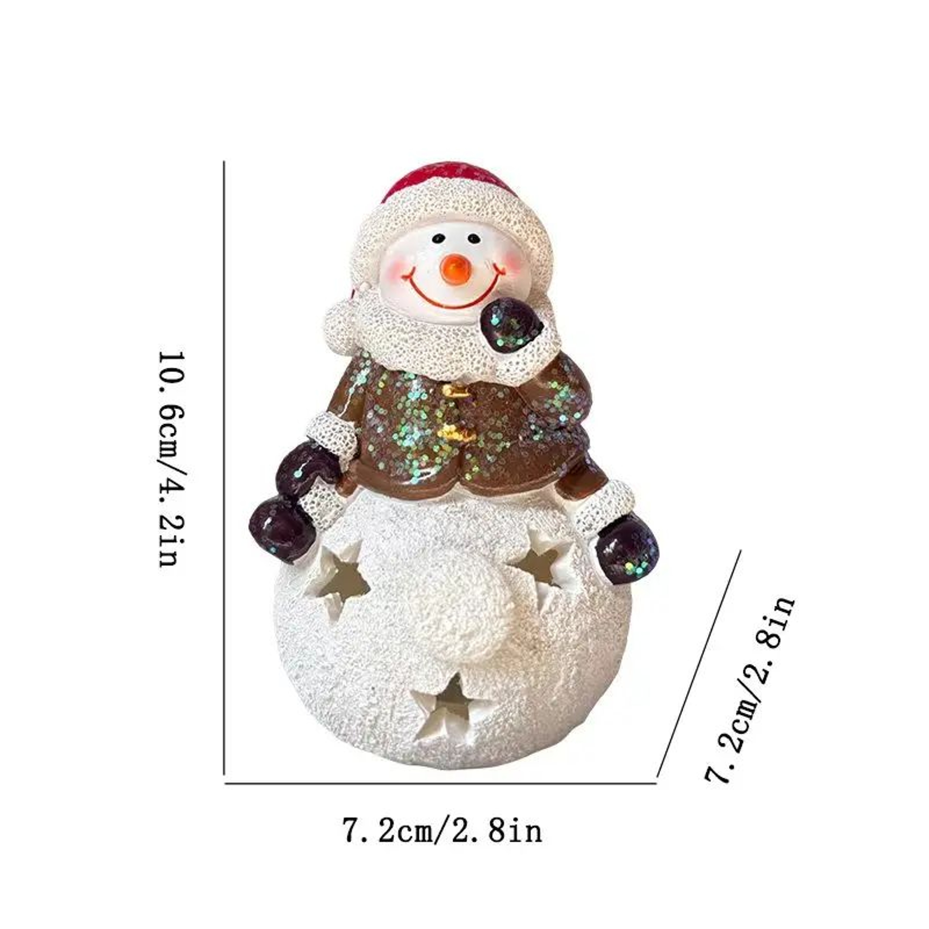 Cute Snowman Christmas Table Decoration With LightUp Scene Holiday Ornament 4