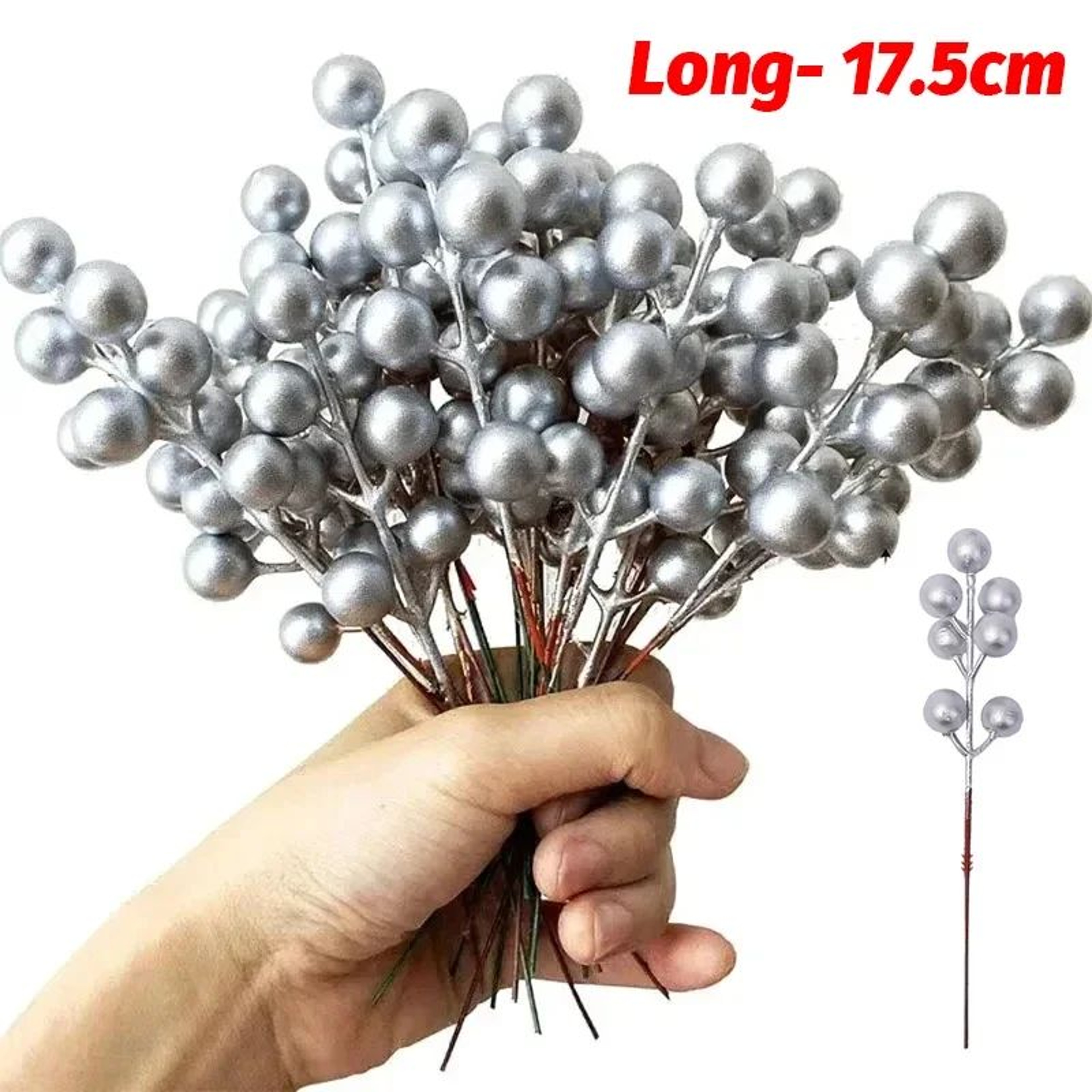 7Head Artificial Red Berry Stems For Christmas Tree And Wreath Decor 8
