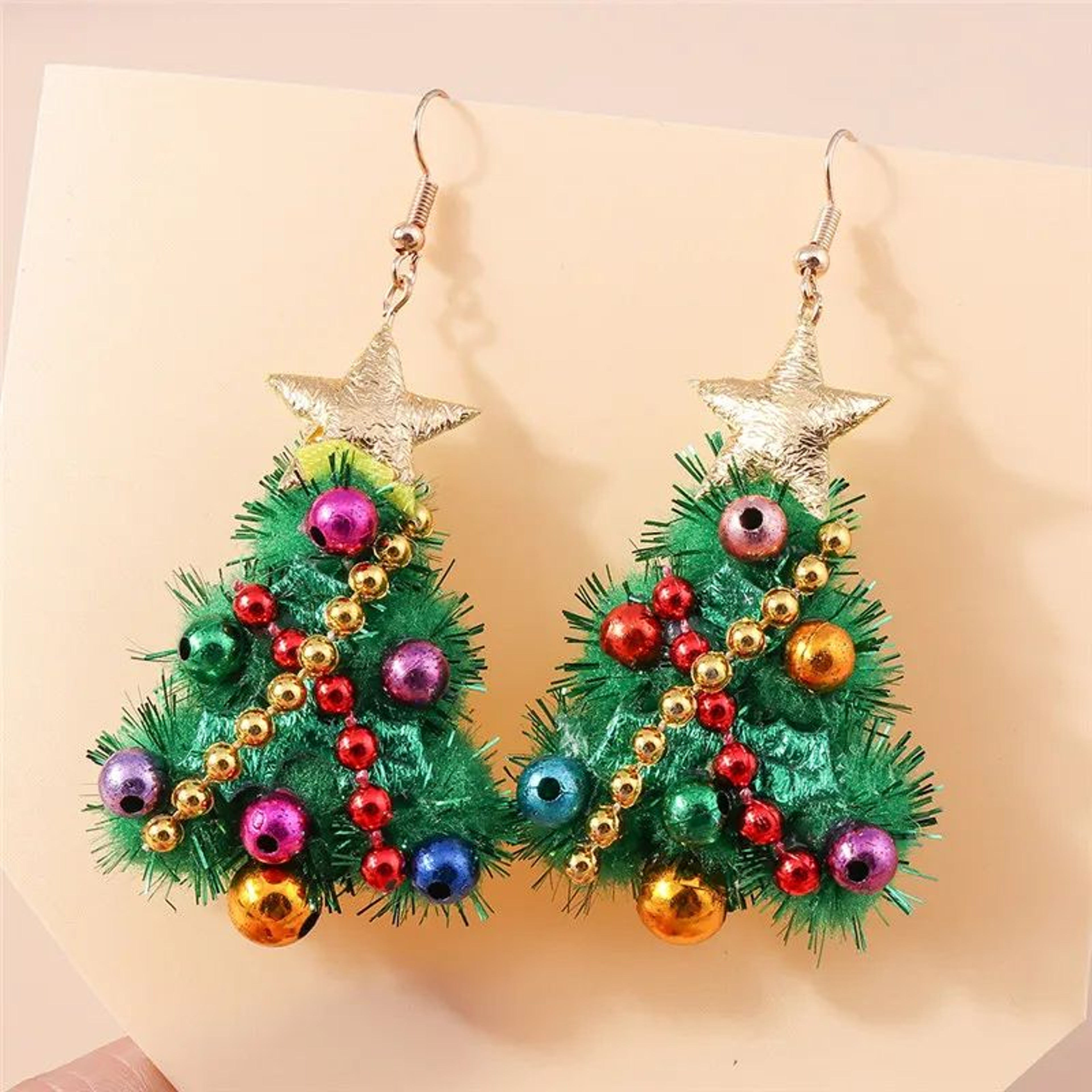 Lucky Star Christmas Tree Dangle Earrings For Women 15