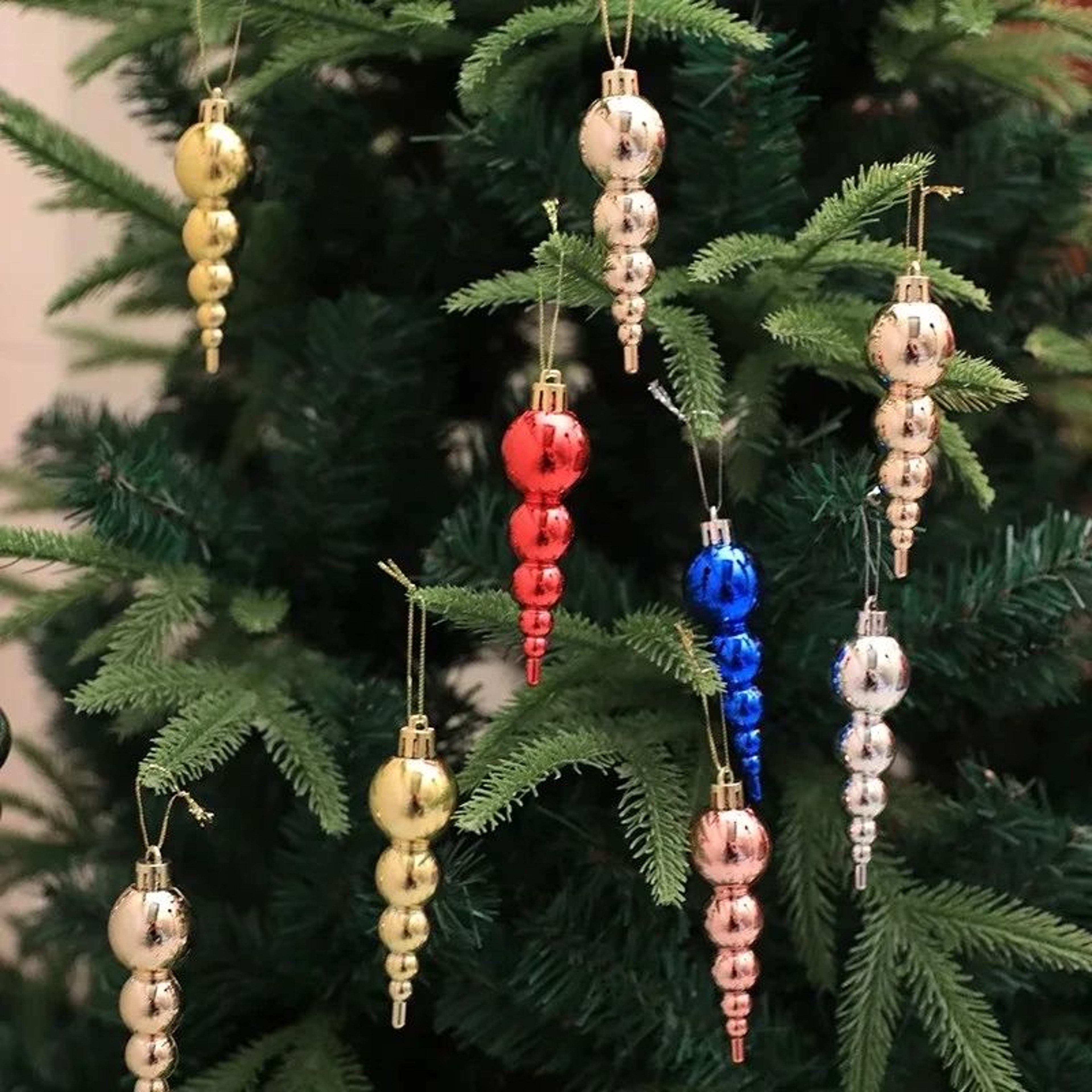 6PCS Velvet Christmas Tree Hanging Ornaments For Holiday Home And Party Decor 0