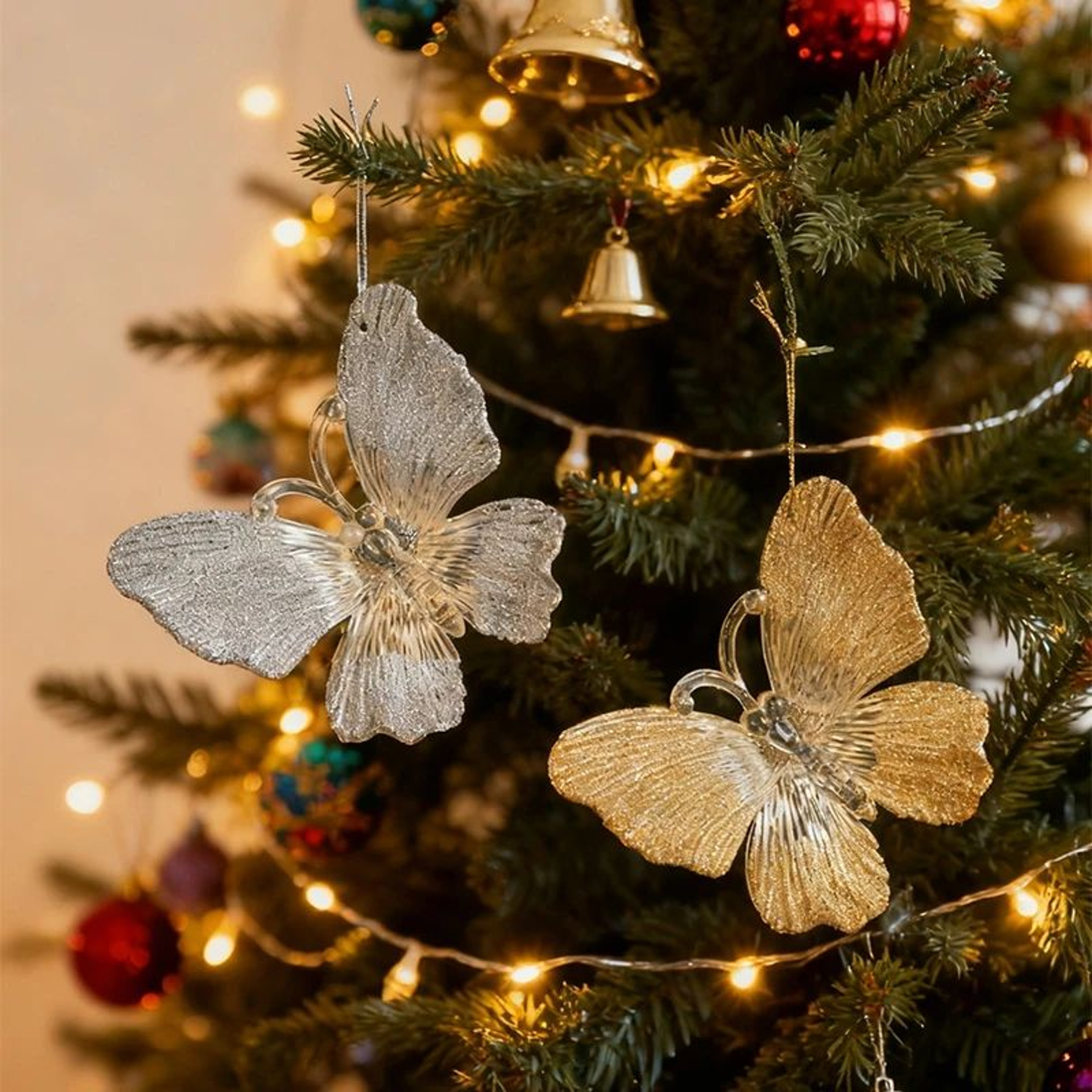 Butterfly Christmas Ball Hanging Ornament For Christmas Tree And Holiday Decor 4