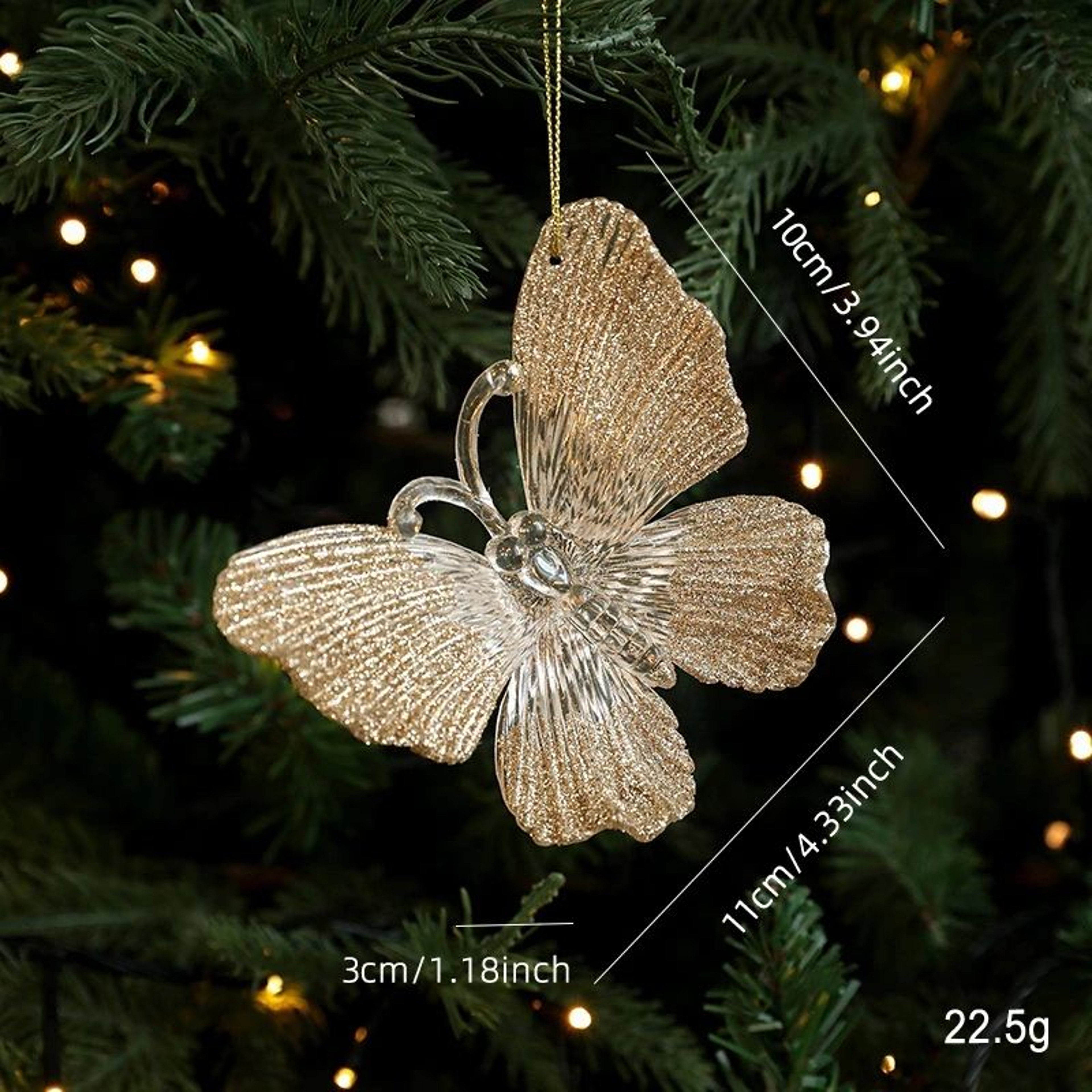 Butterfly Christmas Ball Hanging Ornament For Christmas Tree And Holiday Decor 12