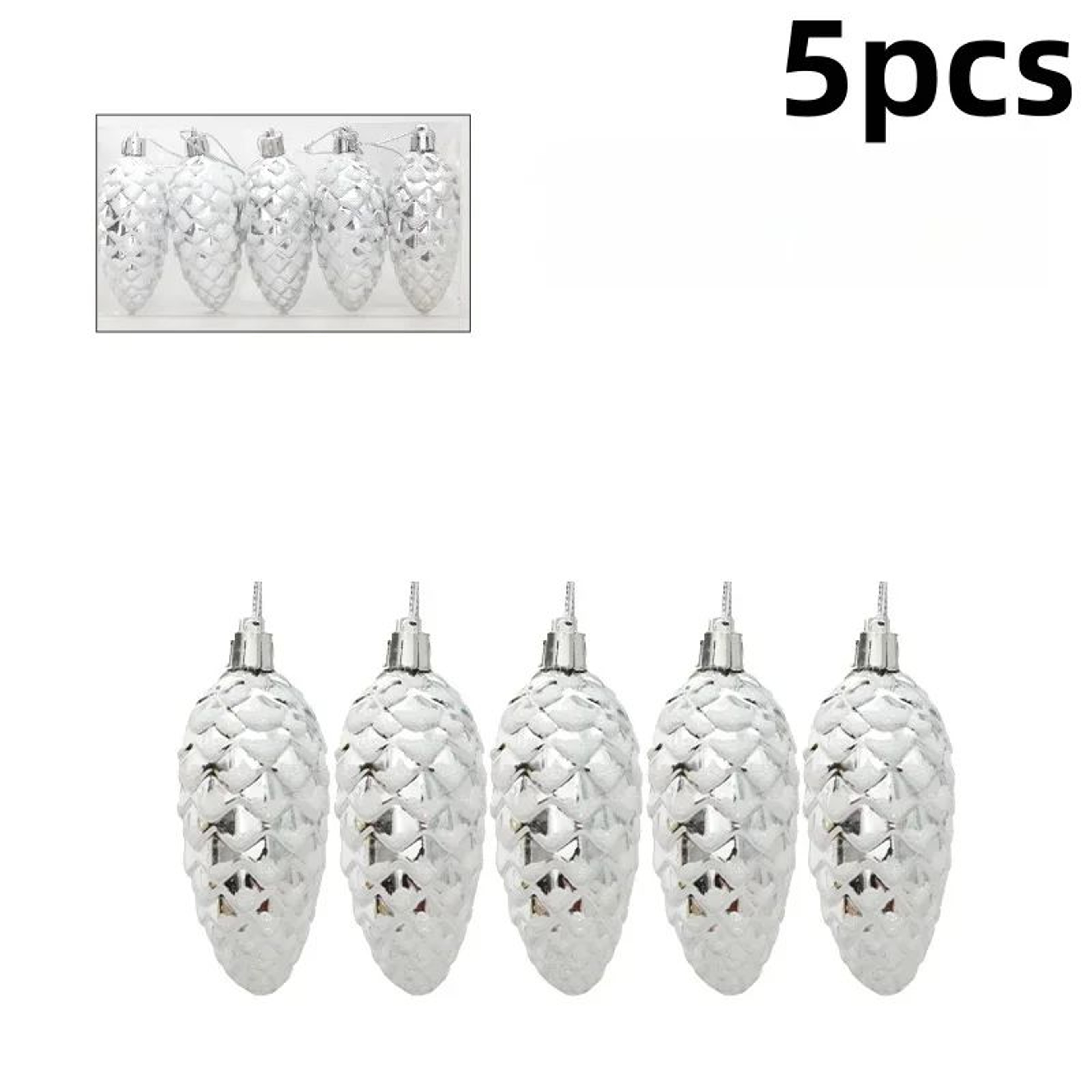 5PCS Painted Pine Cone Christmas Tree Ornaments  Festive Hanging Holiday Decor 7