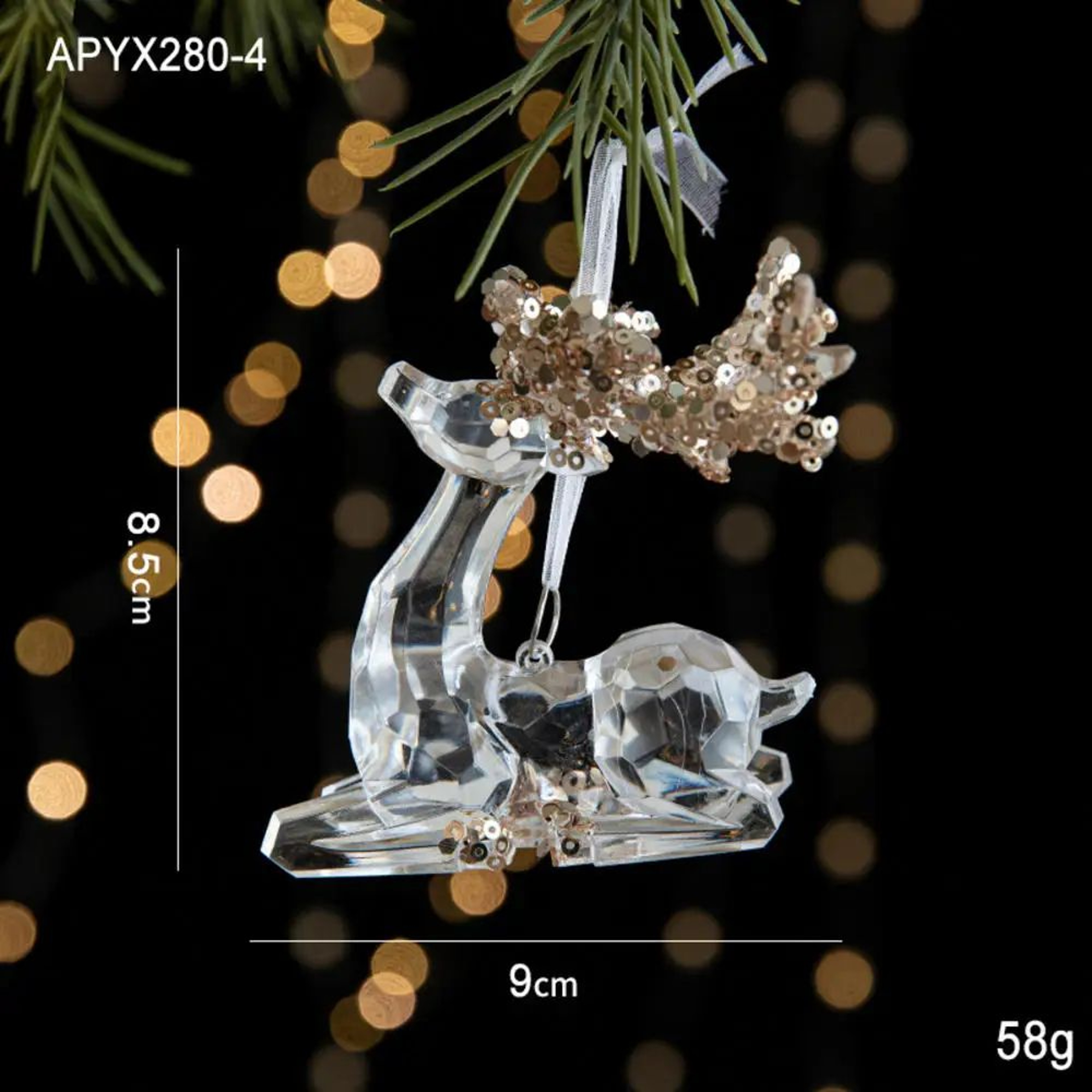 White Christmas Tree Hanging Ornaments  Snowflake Angel Deer Holiday Pendants 3