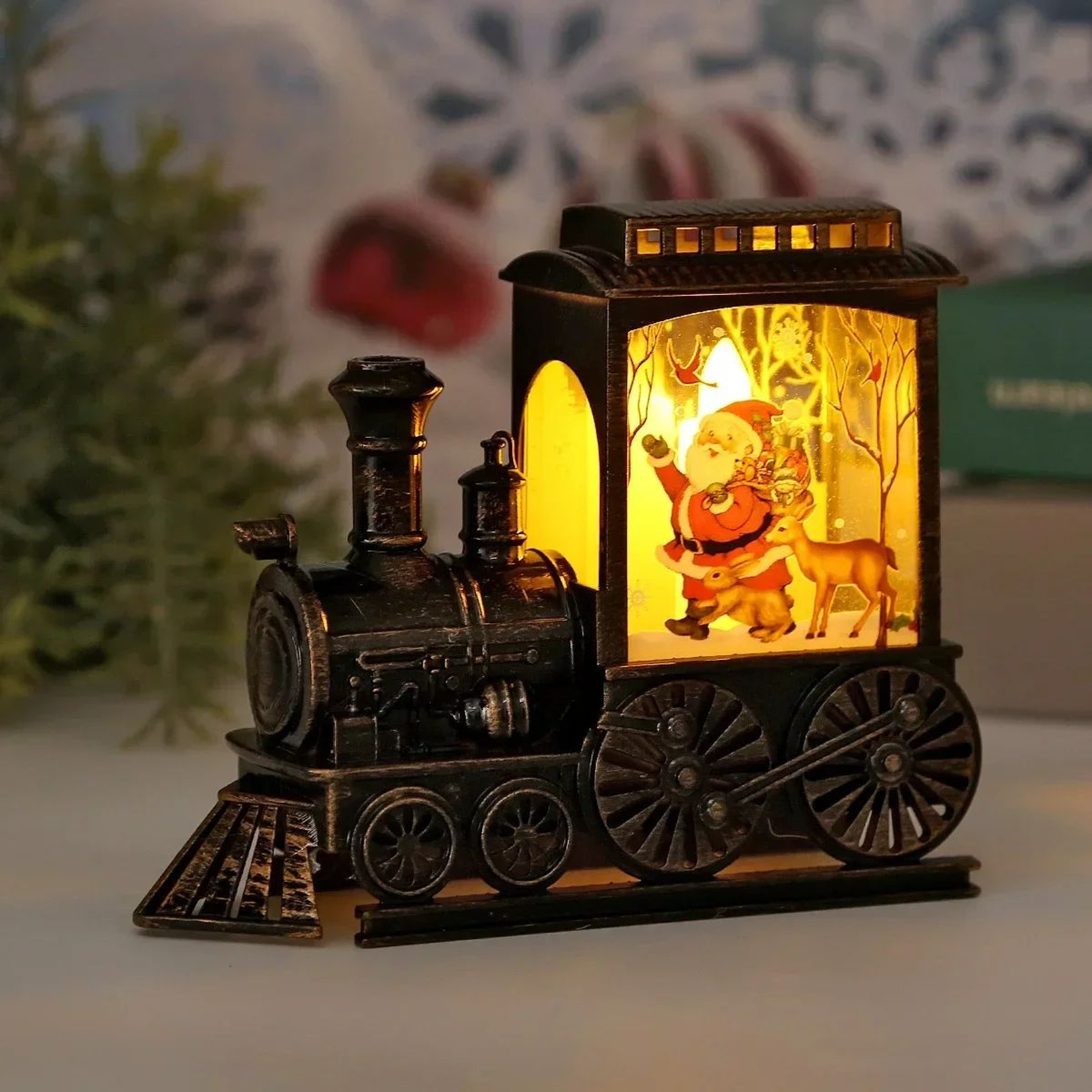 Vintage Train LED Night Light Battery Powered Christmas Lantern 0