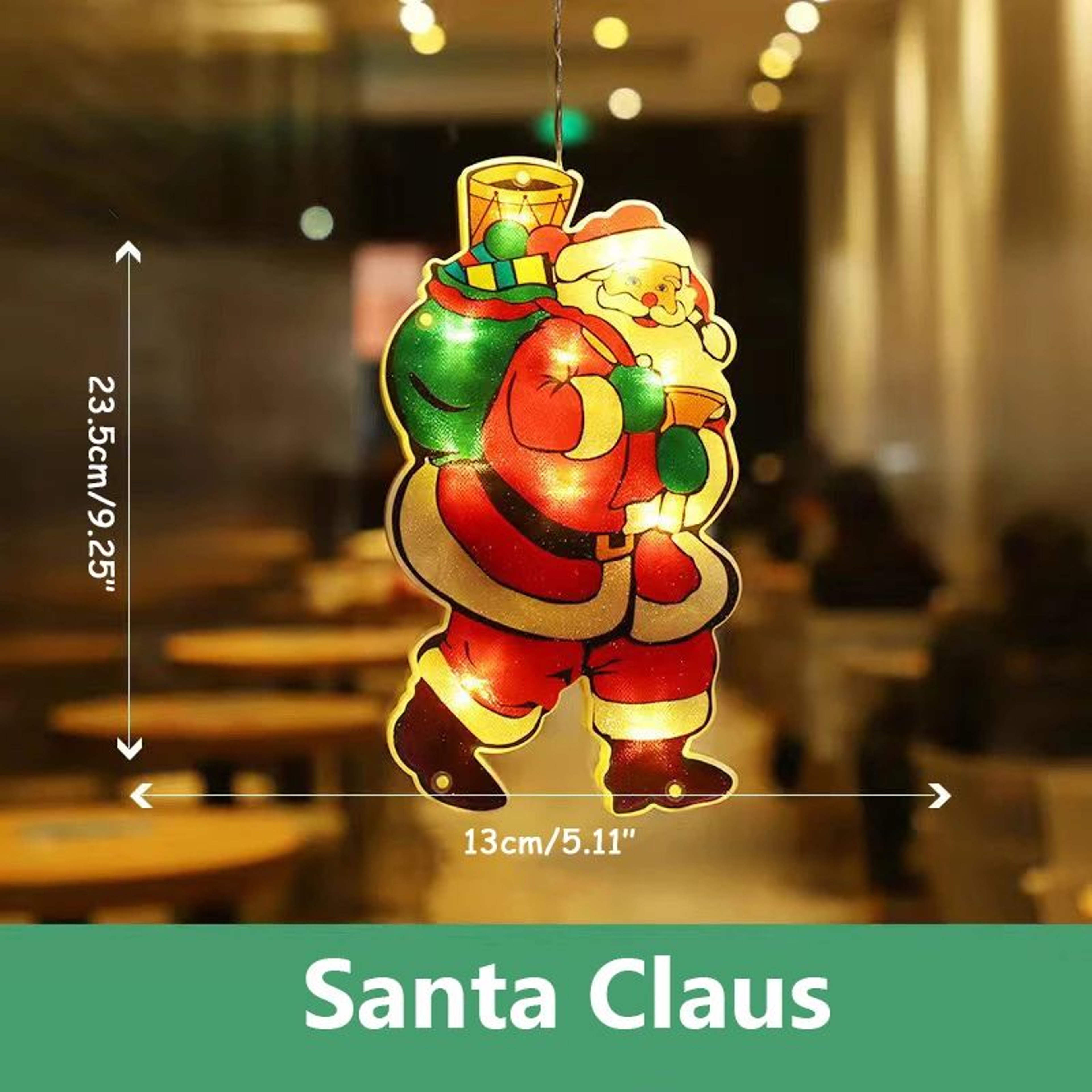 LED Christmas Window Hanging Light With Suction Cup Festive Holiday Decor 3