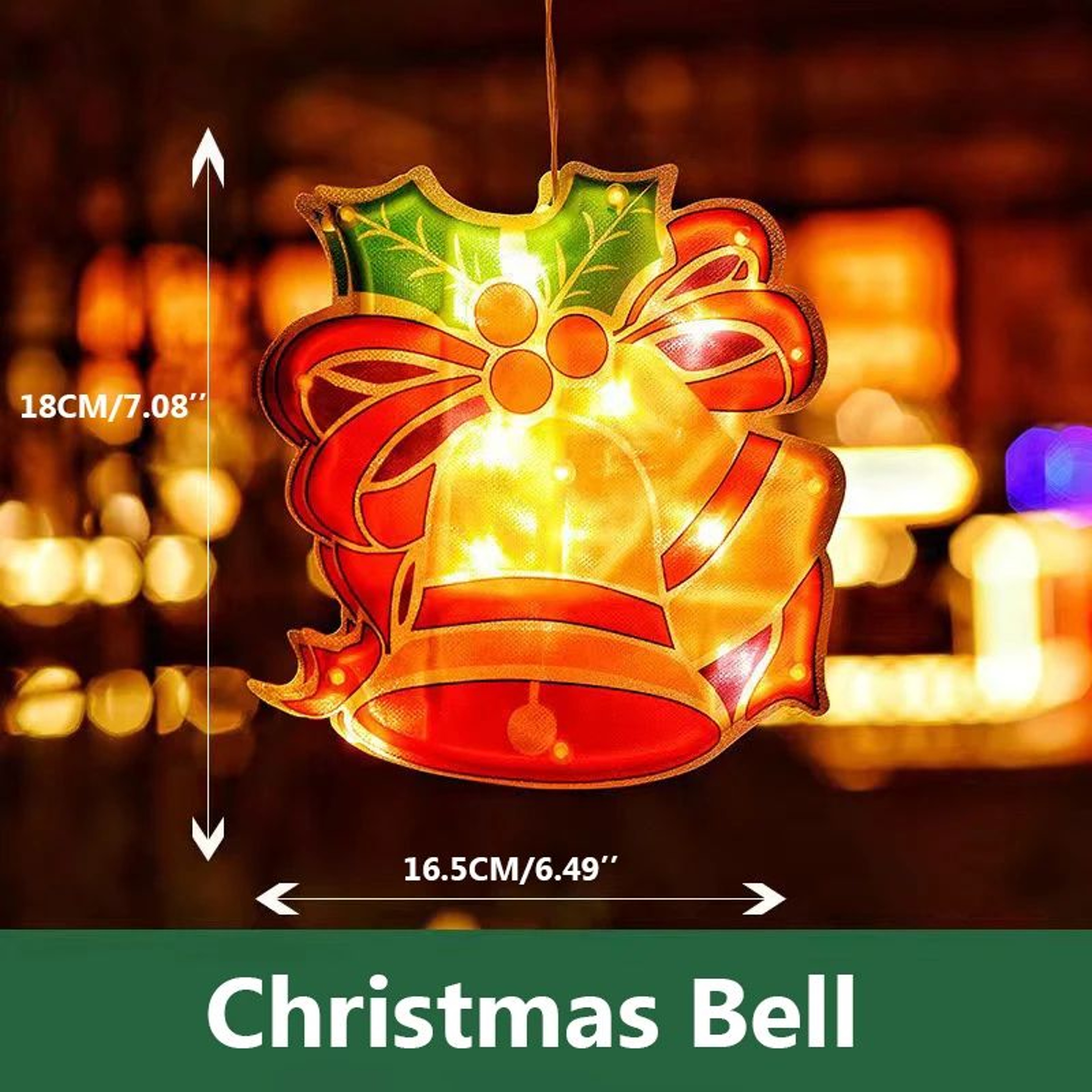 LED Christmas Window Hanging Light With Suction Cup Festive Holiday Decor 6