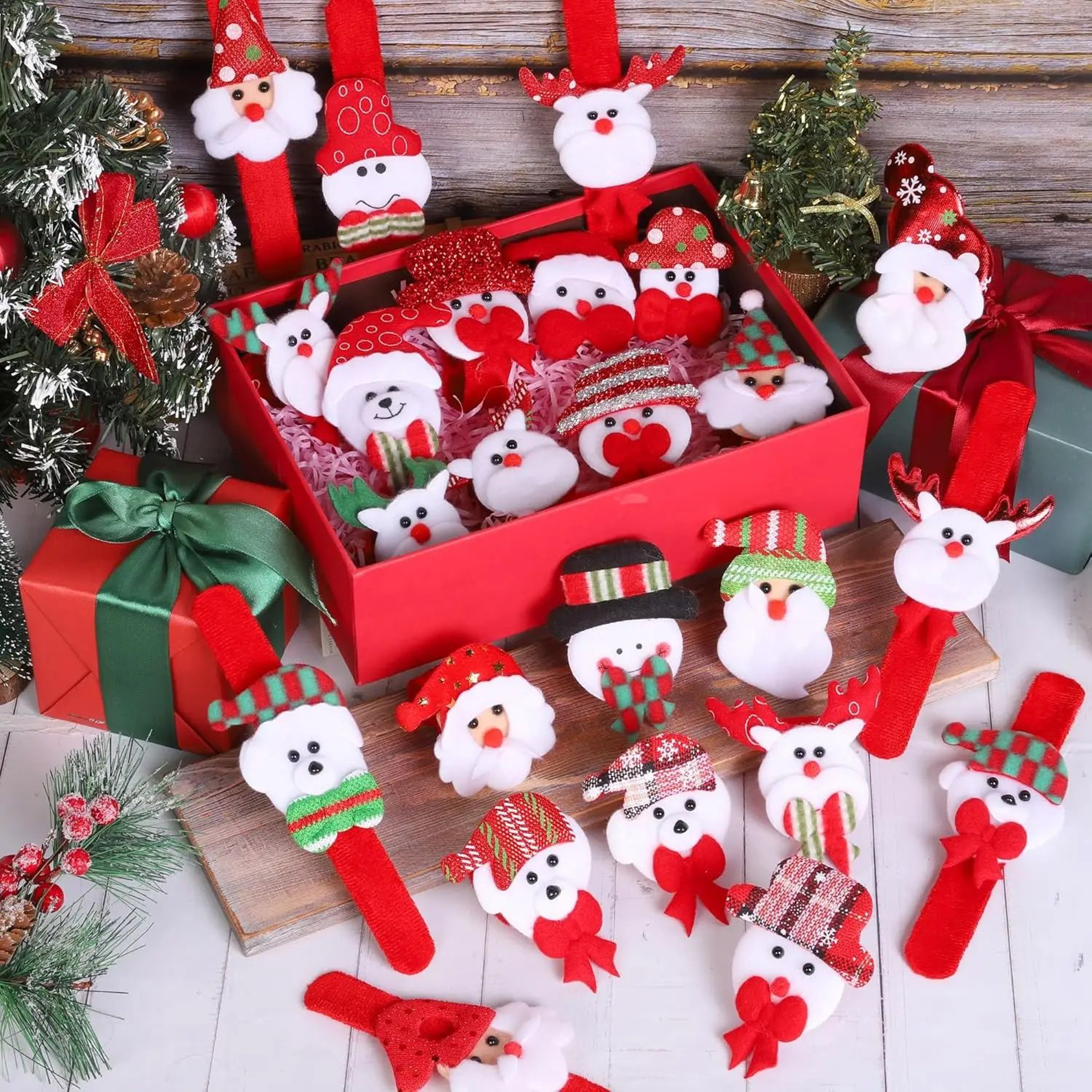 Christmas Slap Bracelets Santa Snowman Reindeer Holiday Party Favors 550PCS 4