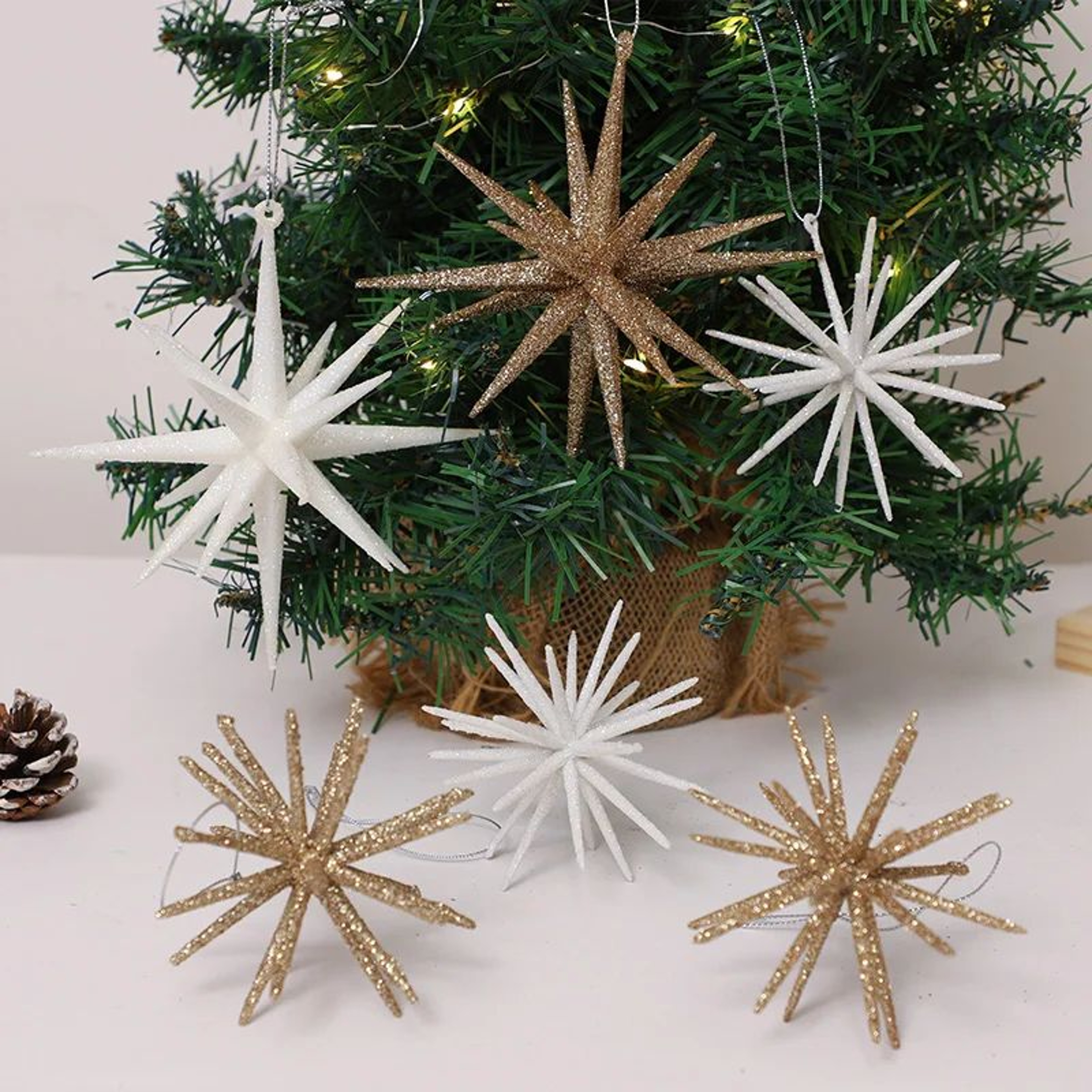 Glitter Exploding Star Christmas Ornament  Hanging Star Tree Decoration 5